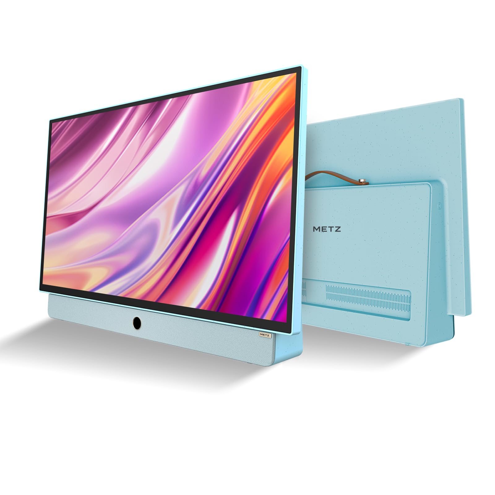 Metz TV Portable 24 Pouces (60 cm) Smart Google TV FHD Avec Batterie Intégrée Poignée HDR 10 Chargeur Voiture 12V Ecran Anti-reflet Dolby Audio HDMI USB Bluetooth Wi-FI (24MPE7000 Bleu)