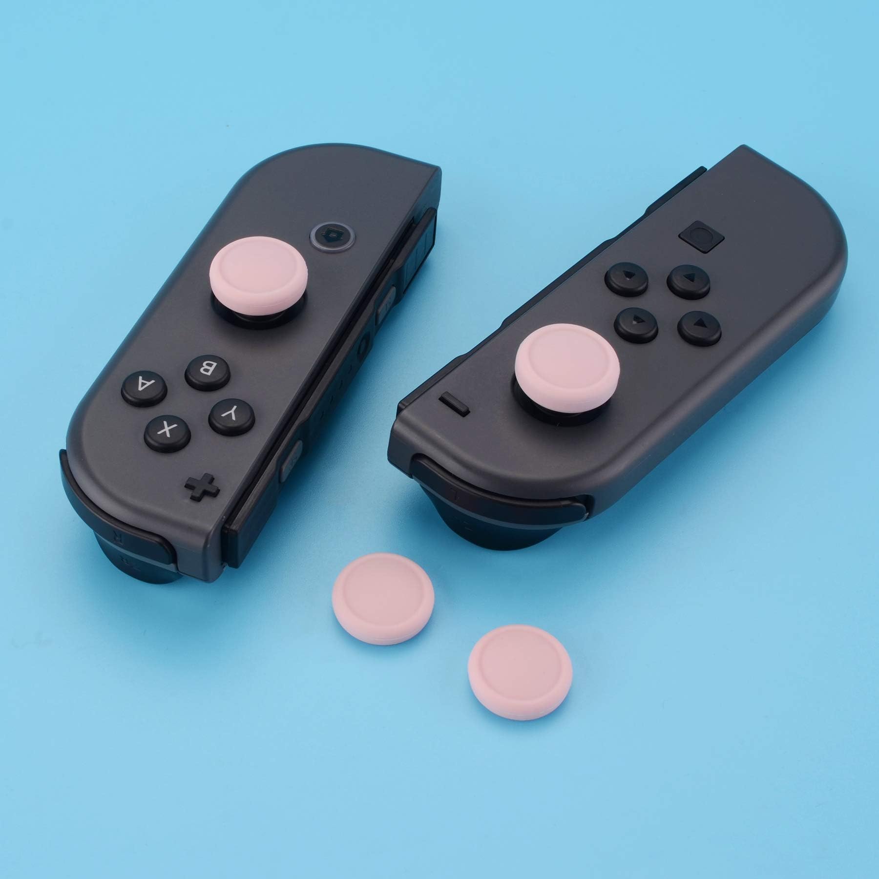 eXtremeRate PlayVital Switch Joystick Caps, Switch Lite Thumbstick Caps, Silicone Analog Cover for Joycon Thumb Grip Rocker Cover for Nintendo OLED & Lite Accessories - Cherry Blossoms Pink - 5