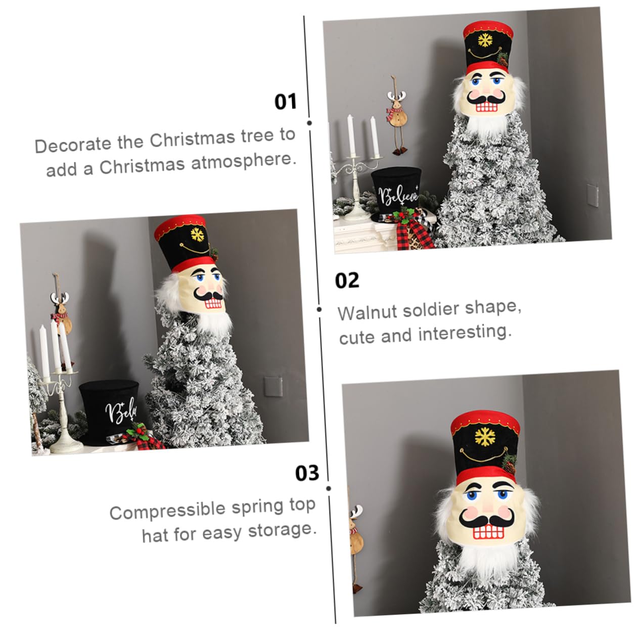 TOPBATHY 3 Pièces Décoration de la du Sapin de Noël Gonflable décoration de Sapin de noël Haut cimier Sapin de Noel Christmas Tree Topper Ornement de fête décor de Noël Le Fer