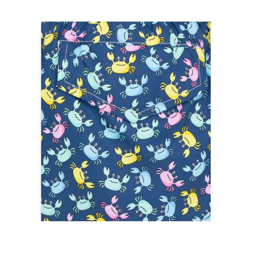 Saint Barth MC2 Costume Boxer Mare Jean Lighting in Tessuto Leggero Blu con Stampa Granchi Multicolor