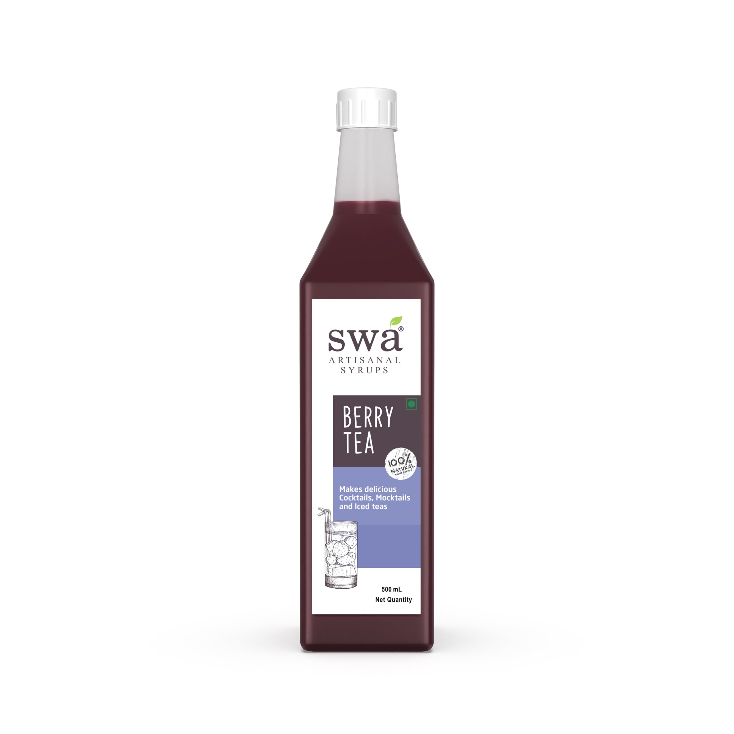 Swa Artisanal Ready to Mix Flavored Iced Tea Syrup | 100% Natural | 500ml (Peach Tea)-image-26