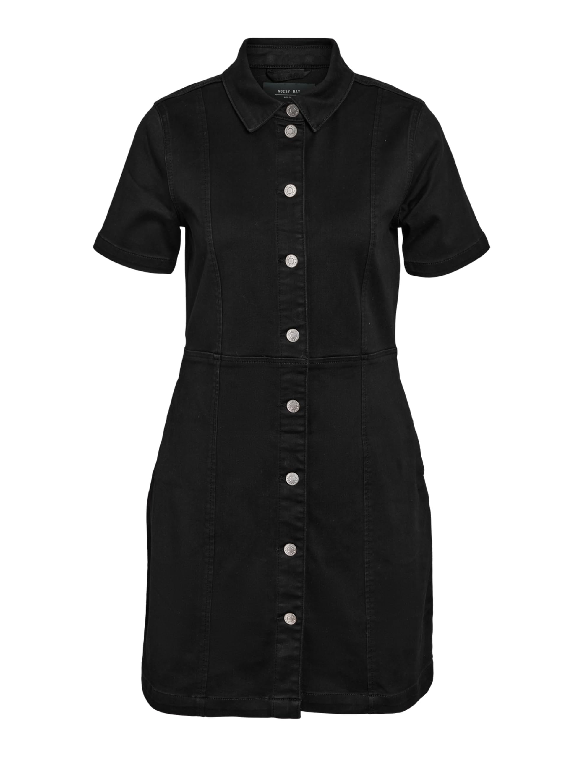 NOISY MAY NMNISA S/S Slim Denim Dress VI526BL NOOS Frauen Kurzes Kleid schwarz Basics, Streetwear