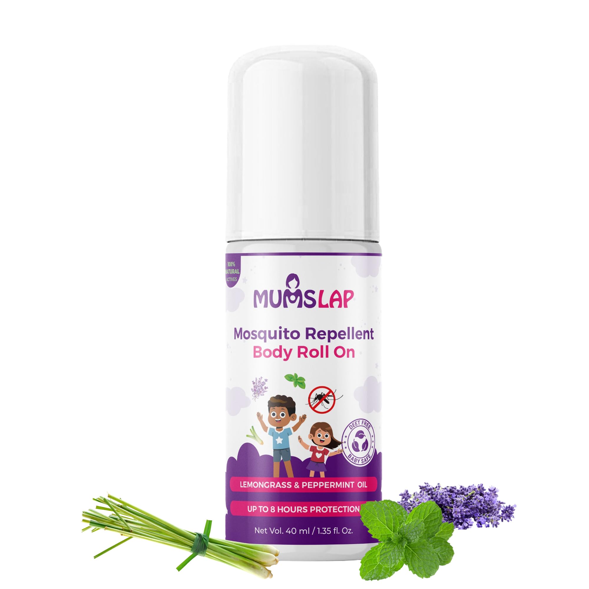 MumsLap Natural Mosquito Repellent Roll-On for Babies and Kids | Up to 8 Hours Protection with Lemongrass and Peppermint Oils | Skin-Safe & Long-Lasting Insect Killer Formula | Safe for All Ages, 40ml-image-49