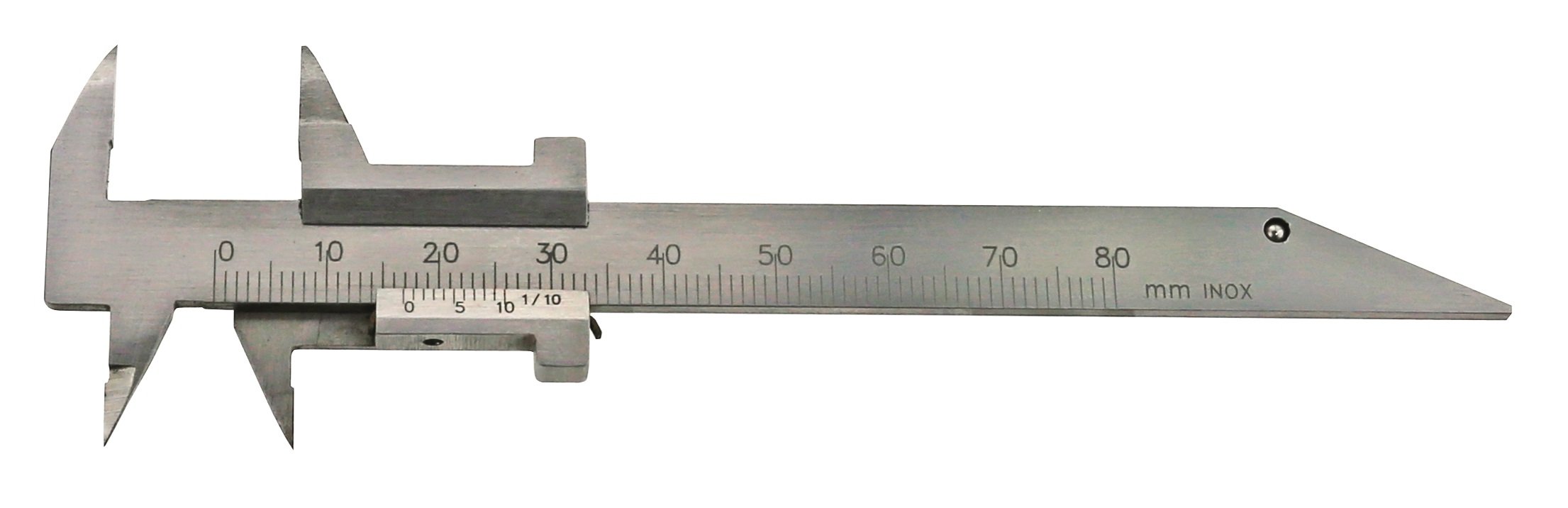 CNC QUALITÄT Klein Messschieber - Messbereich 80 mm - MONOBLOCK - mit spitzem Schnabel für Zahntechniker