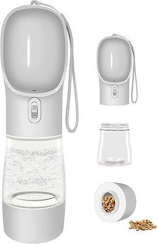 Cappaw Botella de agua para perros para caminar dispensador de agua portátil para perros diseño multifuncional y desmontable paquete de alimentos
