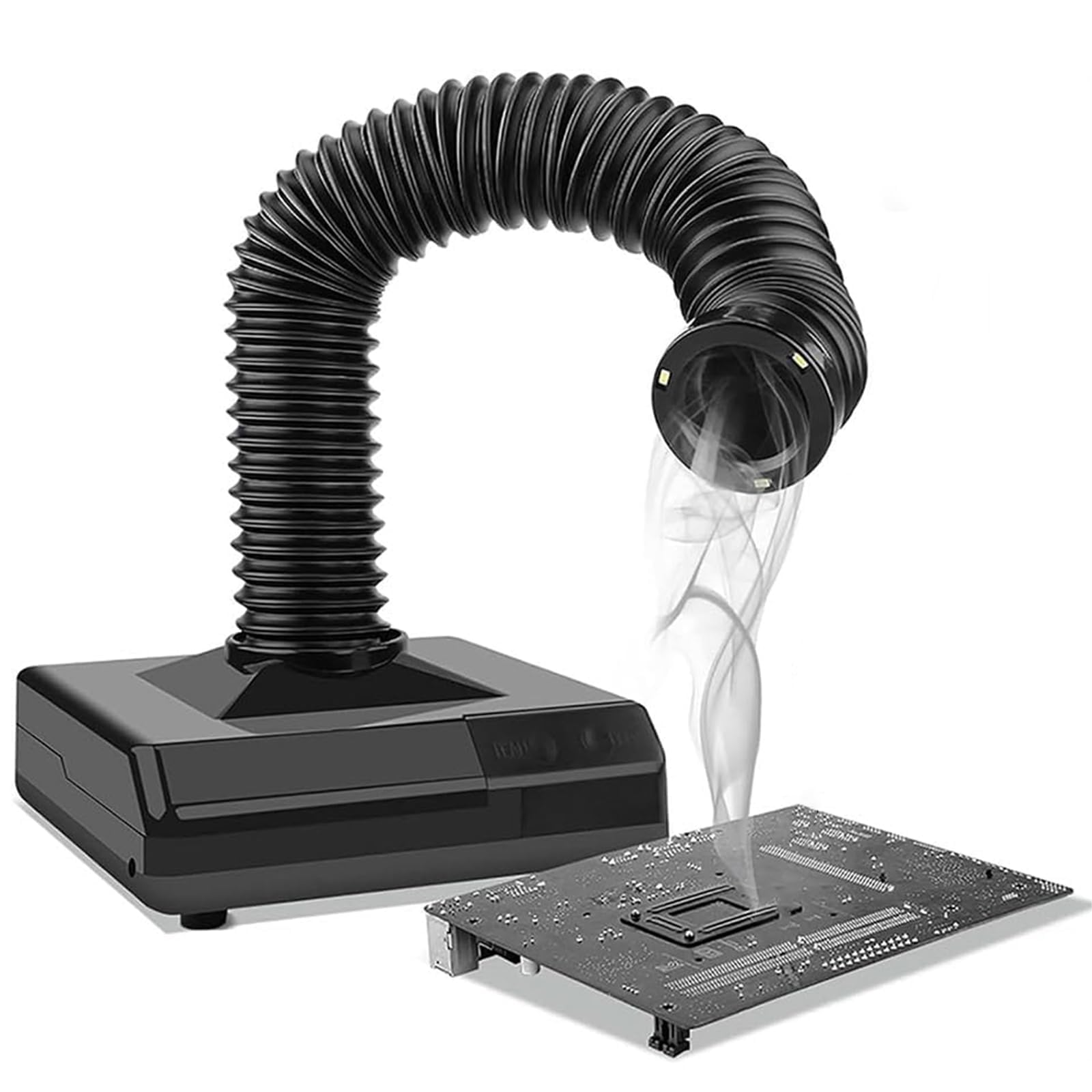 Extractor de humos de soldadura con luz LED, eficiente eliminador de humo para soldadura y soldadura, purificador de aire para uso doméstico y taller