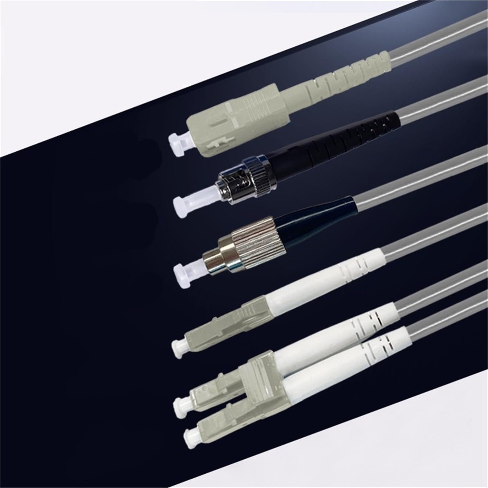 Câble de raccordement à fibre optique blindé 8 fils OM2 multimode Gris 8C SC LC FC ST A 1 à 50 m
