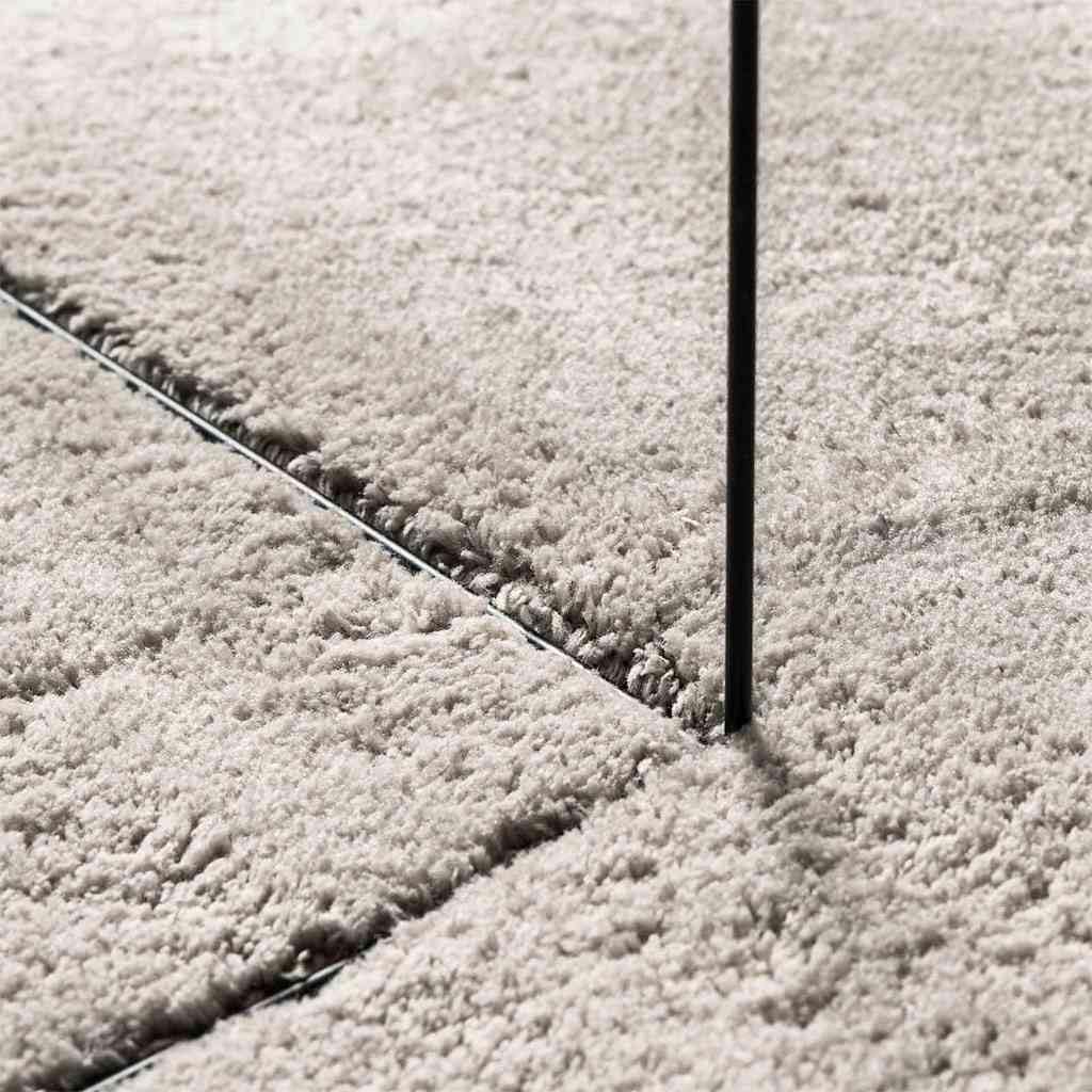 Tapis ovale - 160 x 230 cm - Sable - Tapis de salon moderne antidérapant et pliable - Facile d'entretien - En polyester - Pour couloir et salon - Modèle HUARTE
