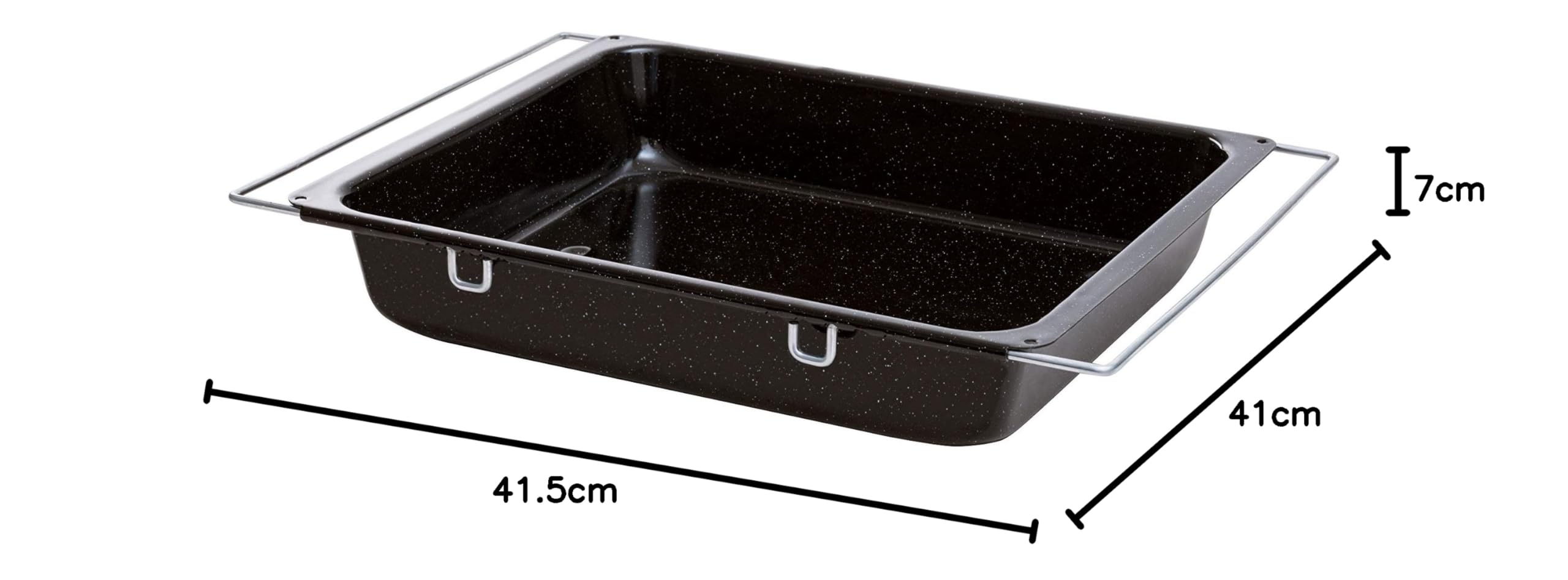 Riess, 0408-022, Backblech Multiflex hoch, CLASSIC - BACKFORMEN, Maße 41-5 x 33 cm, Höhe 7,0 cm, Emaille, schwarz, verstellbar, Induktion