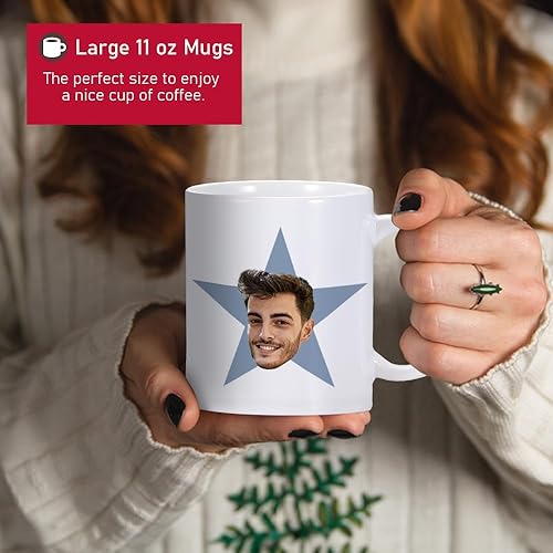 Miniatura 5 de Tazas de café personalizadas con cara de estrella, taza de cara de oficina personalizada, taza de oficina personalizada con imagen, cara, imagen,