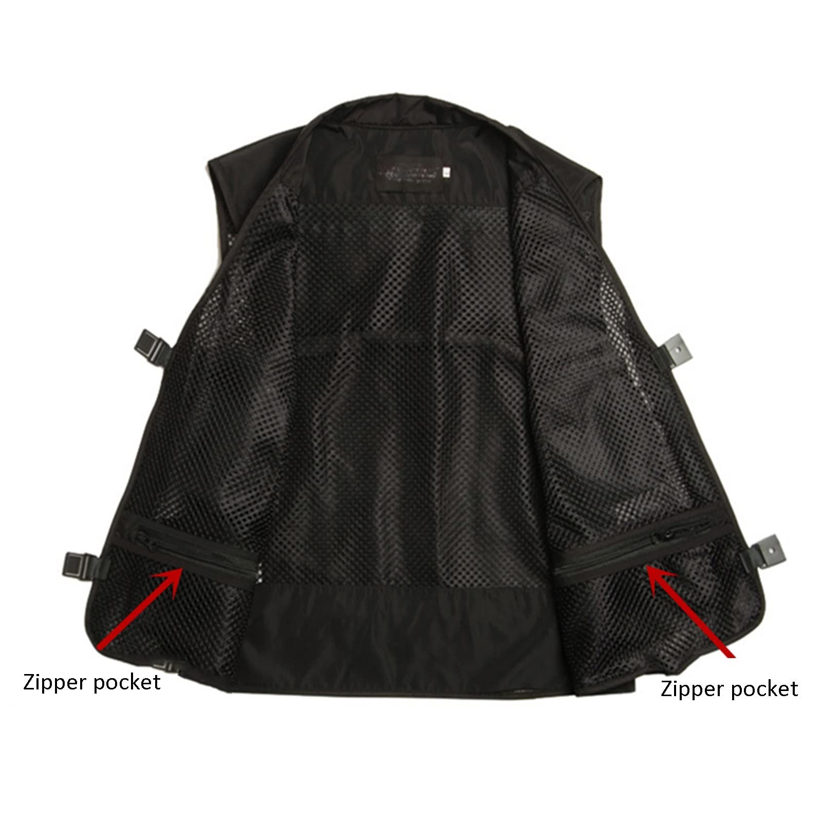 Mire Hommes Gilet de Pêche Respirant Photographie Gilet Camping Chasse Gilet Séchage Rapide L'été(Size:XL,Color:Vert)