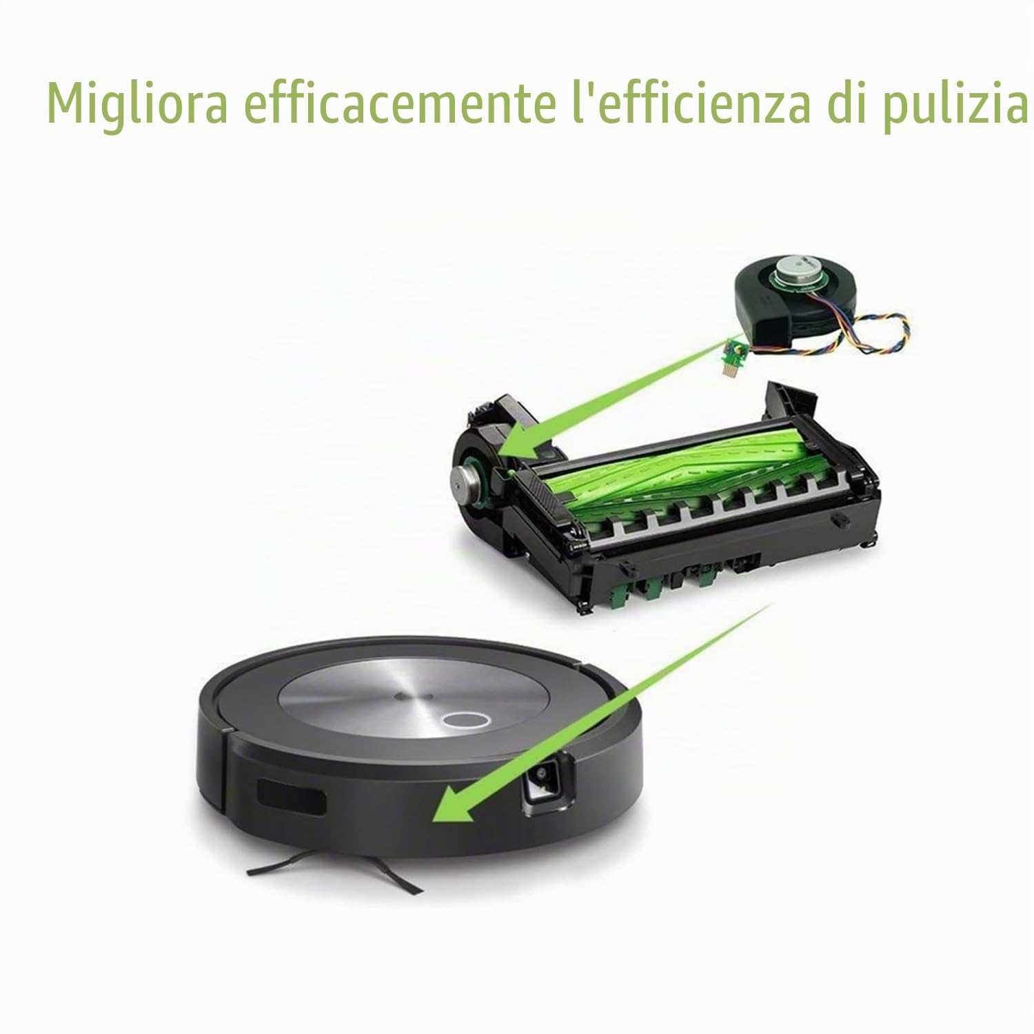 Motore del ventilatore di ventilazione del motore dell'aspirapolvere compatibile con IRobot Roomba E5 E6 I3 I3+ I4 I4+ I6 I7 I8 Motore del ventilatore di ventilazione dell'aspirapolvere, parte di