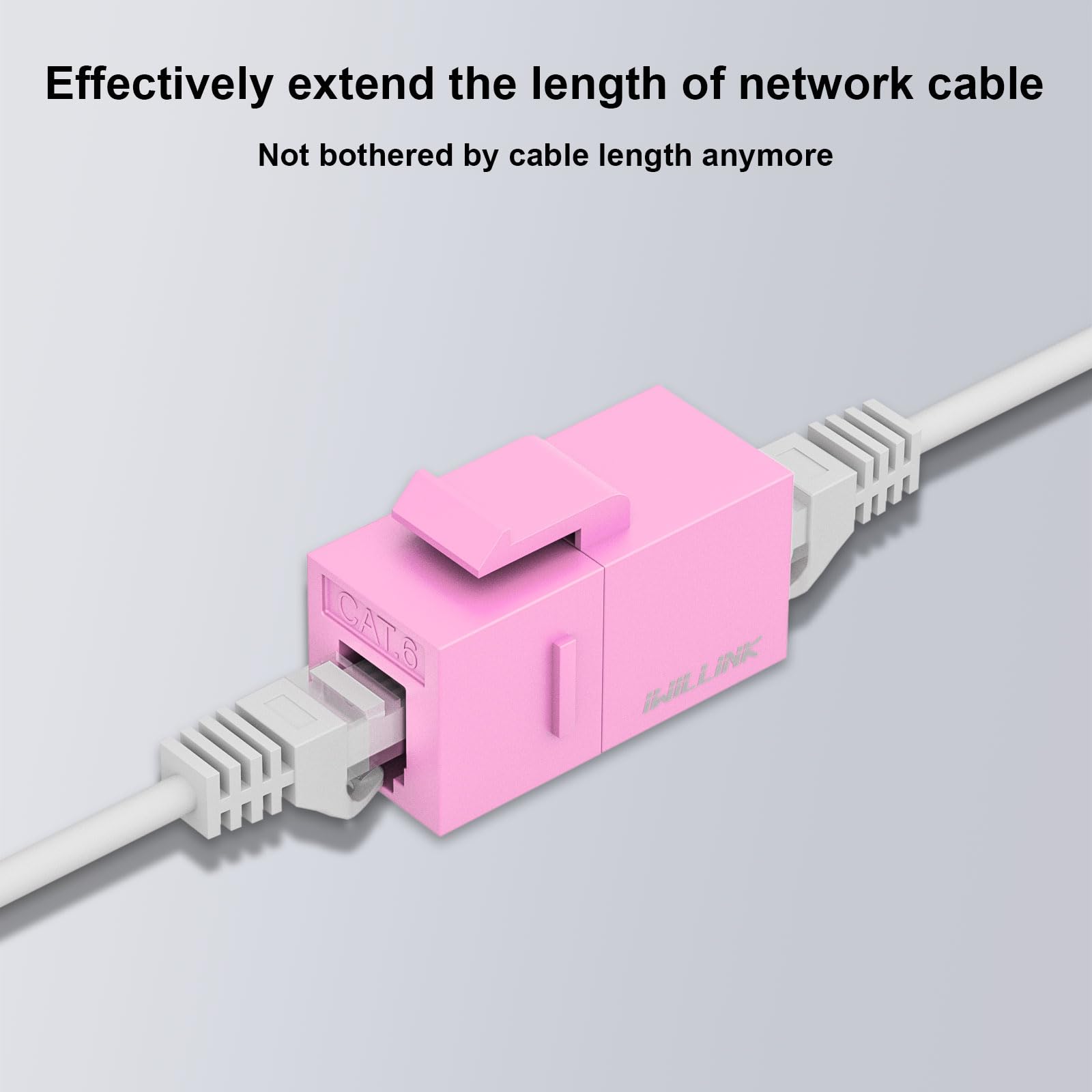 iwillink Lot de 25 coupleurs Keystone Cat6, femelle vers femelle Cat6 RJ45, coupleur Keystone UTP pour câble réseau Cat6/Cat5e/Cat5, rose