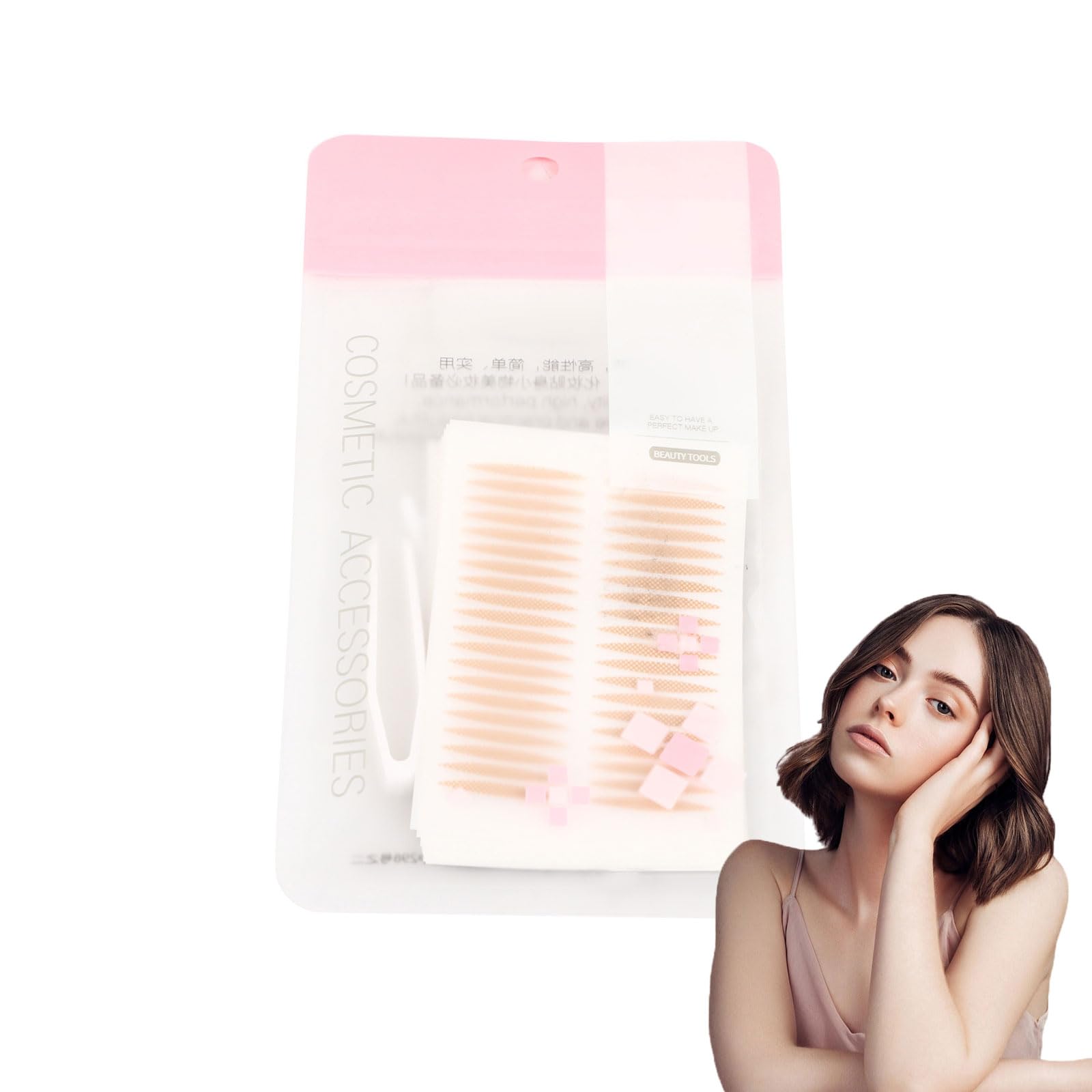 520PCS (260 pairs) Double Eyelid Tape, Eyelid Lifter Strips, Eye Strips, Lace Mesh long-lasting Breathable Invisible Self-adhesive Double Eyelid Strip Sticker Eye Makeup Tool