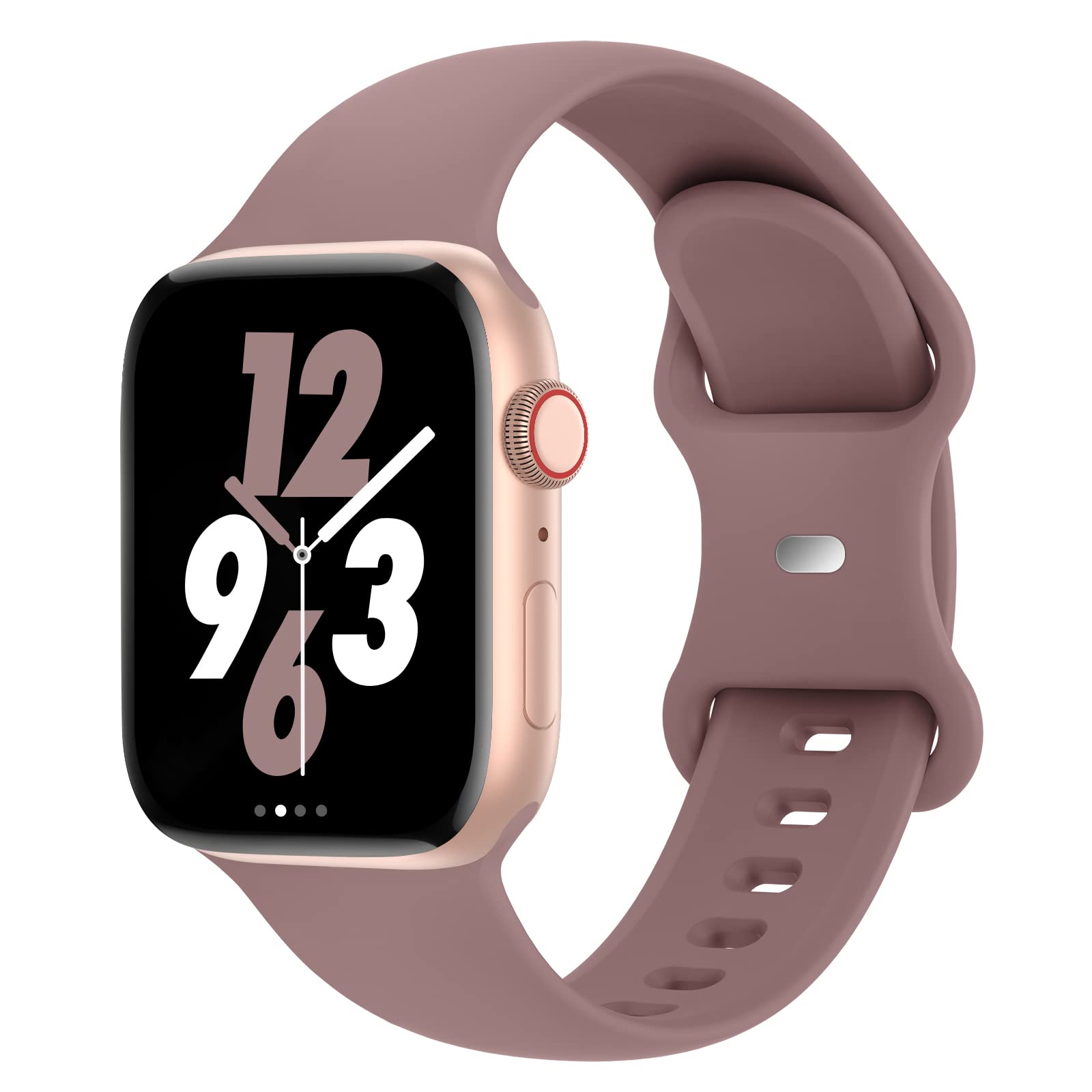 Acrbiutu Bands Compatible with Apple Watch 38mm 40mm 42mm 44mm, Replacement Soft Silicone Sport Strap for iWatch SE Series 6/5/4/3/2/1 Women Men, Smoke Violet 38mm/40mm M/L