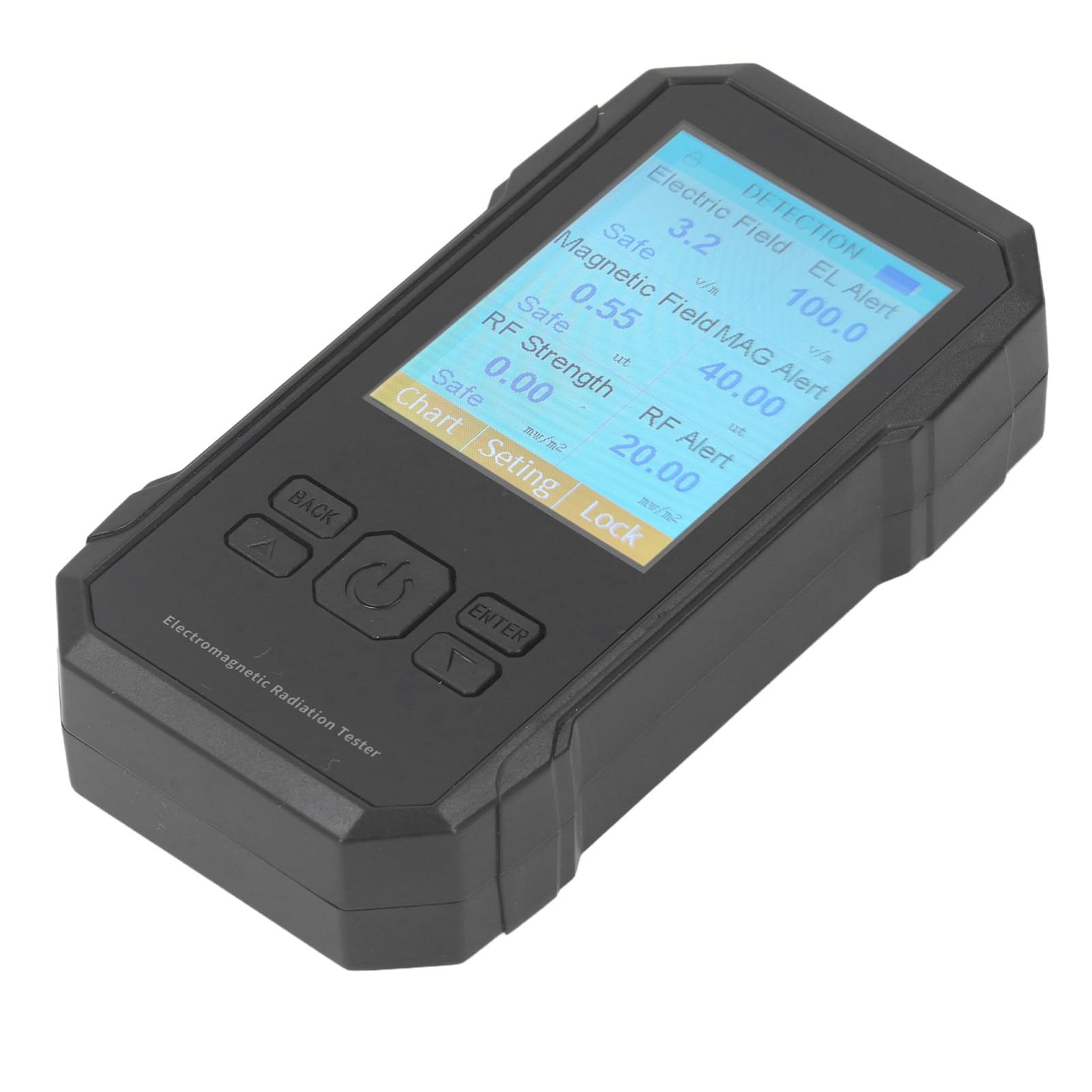 Misuratore EMF Misuratore GQ Avanzato Ricaricabile 3 in 1 con Rilevamento 5G, Registratore Dati, Analizzatore di Spettro per Casa, Ufficio, Fabbrica (BLACK)