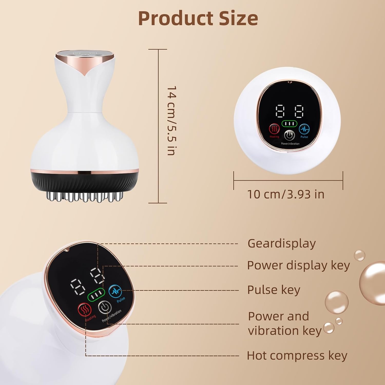 Lymphatic Drainage Massager, Cellulite Massage Tool Helps Reduce Stretch Marks & Cellulite Remover, for Belly, Legs, Arms, 30 Levels Microcurrent, Red Light, Heat and Vibration Body Engraving Machine - Image 7