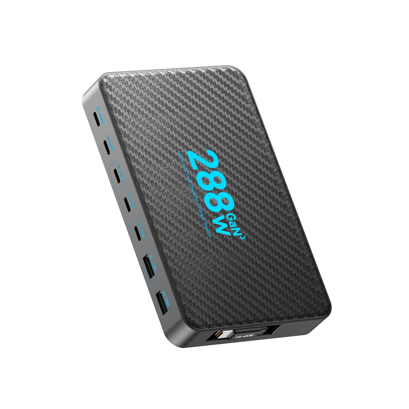 Domary Chargeur de Bureau GaN 288 W, Station de Charge Rapide à 8 Ports