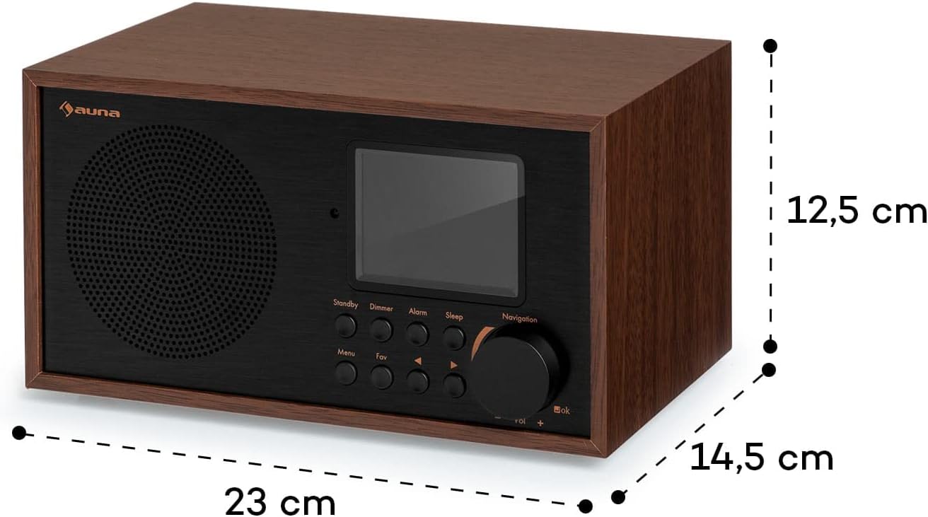 Dimensions of the Auna Silver Star Mini Internet Radio