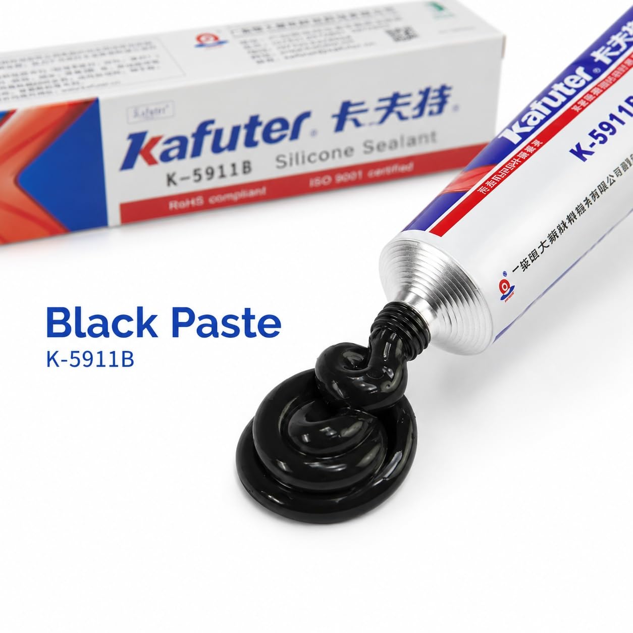 VIDOO Kafuter K-5911B Neutralnie Utwardzalna Czarna Pasta Uszczelniająca, Mastyks o Wysokiej Lepkości Blokujący Światło do Części Silnika Urządzeń Domowych - 300ml
