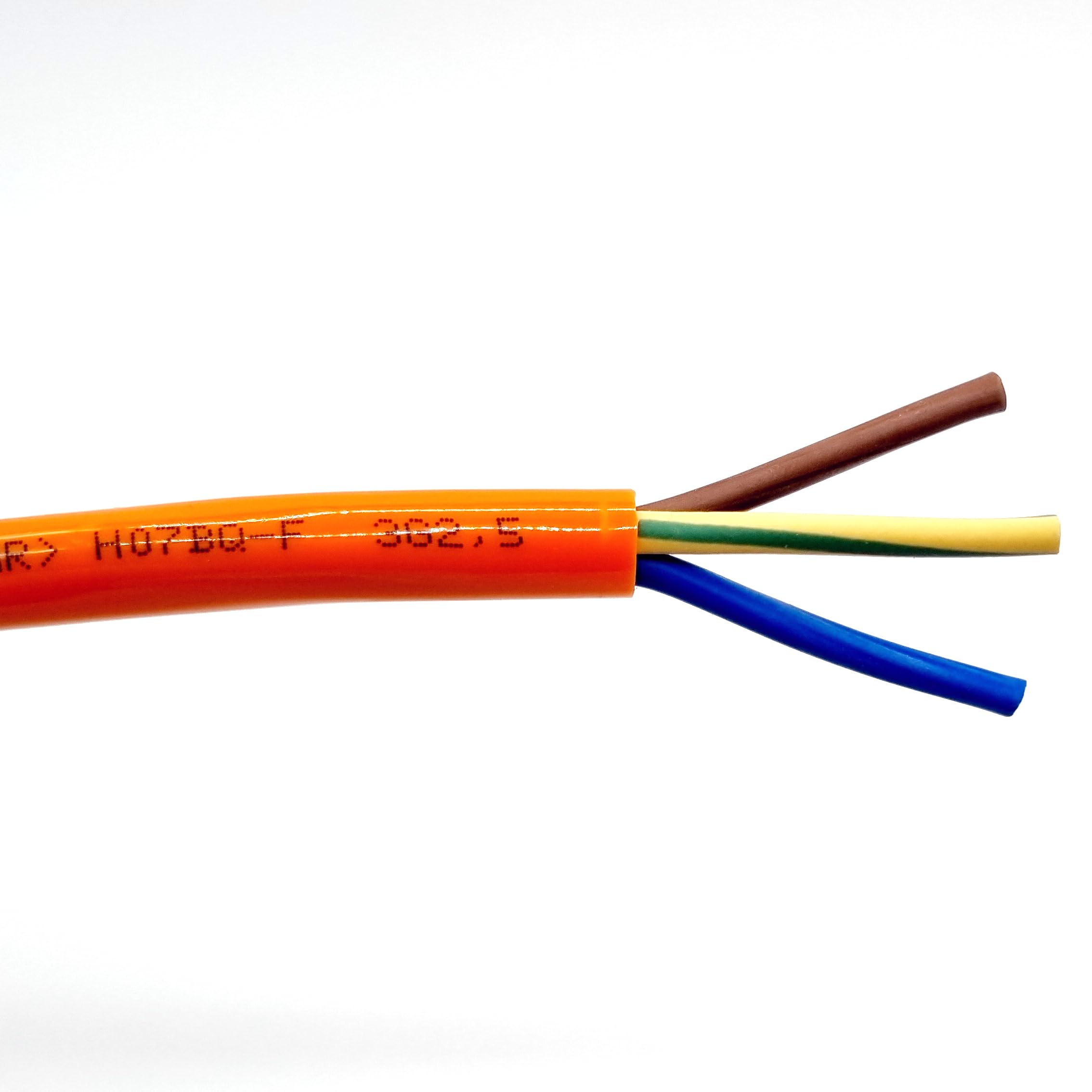 Event-Kabel & more PUR-Leitung orange H07BQ-F 3x2,5mm2 Polyurethanleitung, Baustellenkabel, Industriekabel für den Außenbereich 5-100m inkl. 10x 2,5mm² Aderendhülsen (15 Meter)