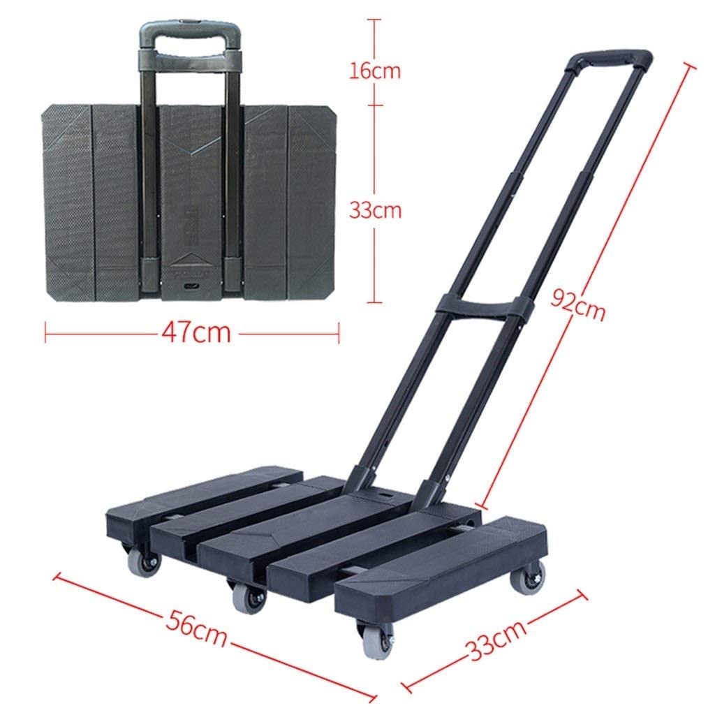 Carrello per carrelli elevatori Carrello per Auto da Viaggio Pieghevole Nero Carrello Portatile da Viaggio con Carrello per la Spesa a pianale
