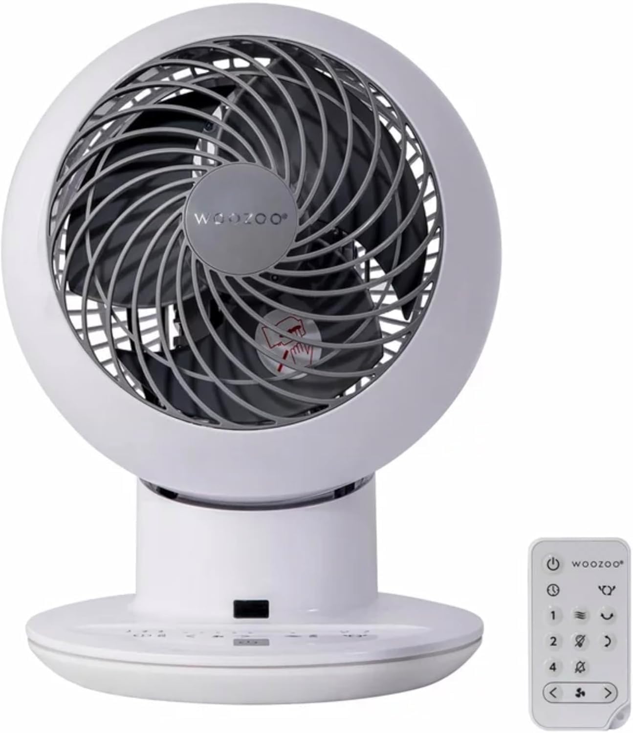 Iris Ohyama Woozoo Globe Air Circulator Fan with Remote Control, PCF-SC15T Table Fan, Desk Fan 5 Speeds, Silent Quiet Bedroom Living Room Small Cooling Powerful, White