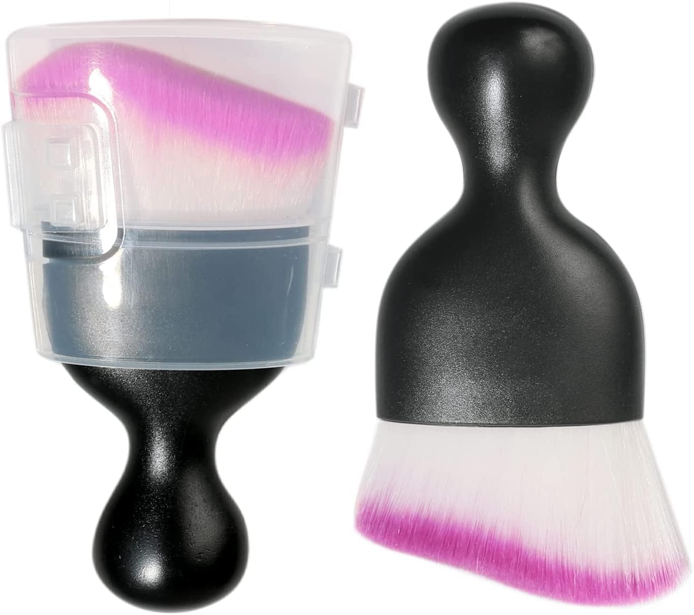 YAKEFLY Car Interior Detailing Brush,Ultra-Soft Car Detailing Brushes,Car Interior Cleaning Tool Car Brushes for Detailing,Curved Design Car Detailing Brush(Black&Purple with Cover)