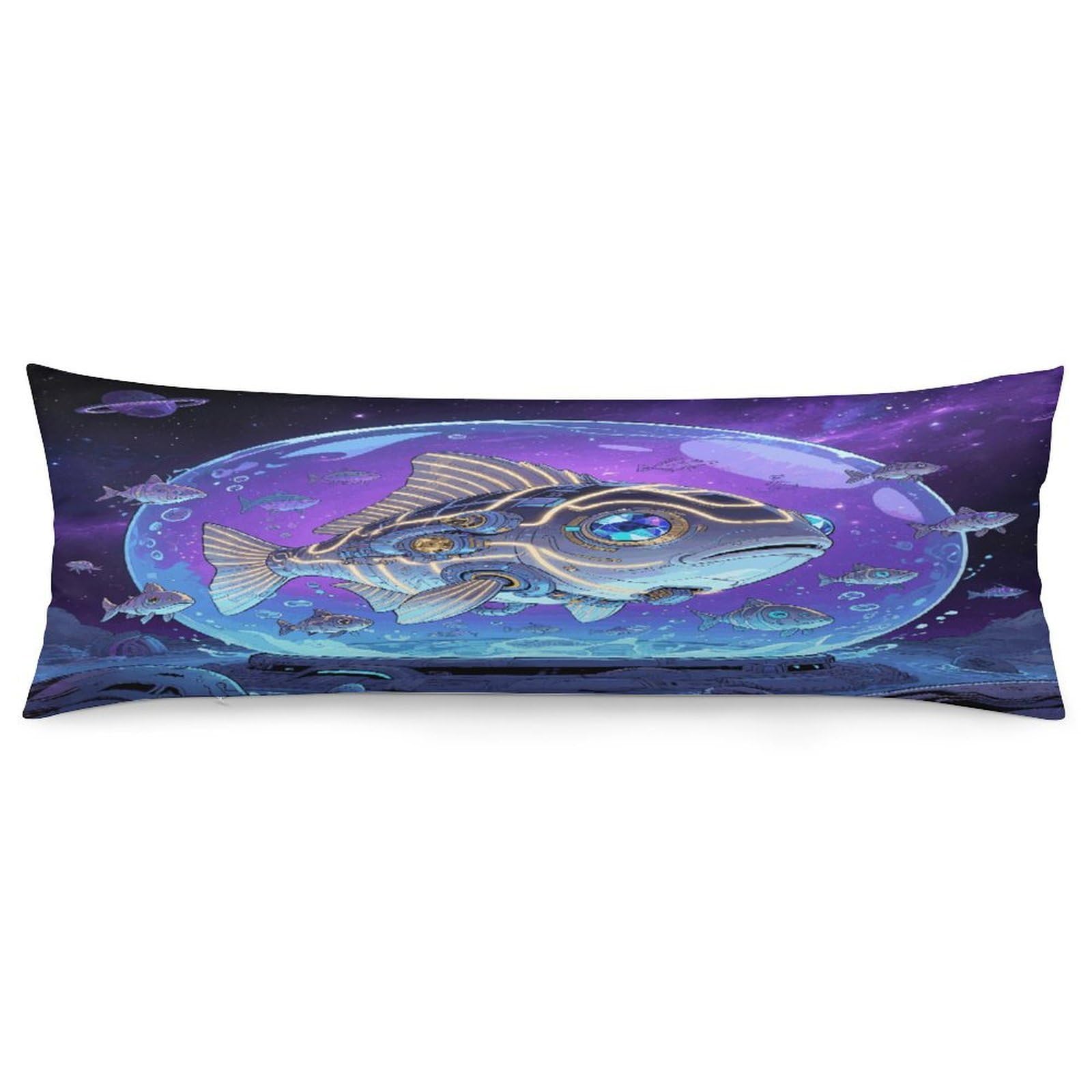 Fish Throw Pillow Cover Soft Pillow Case Decorative Lumbar Pillow Cover Cozy Throw Pillowcase Polyester Rectangular Cushion Case Decor for Couch Sofa Bed
