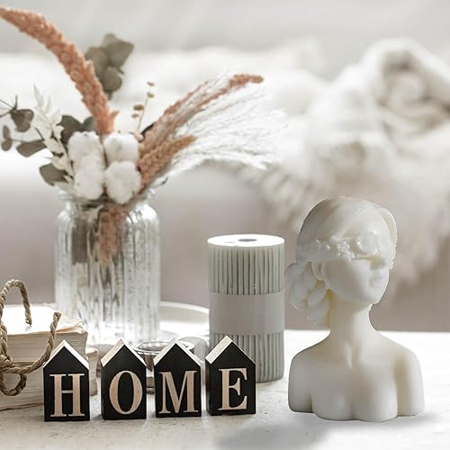 Miniatura 4 de Vela de cera de soja perfumada decorativa con estatua de busto, vela blanca estética para decoración del hogar, dormitorio, baño, boda
