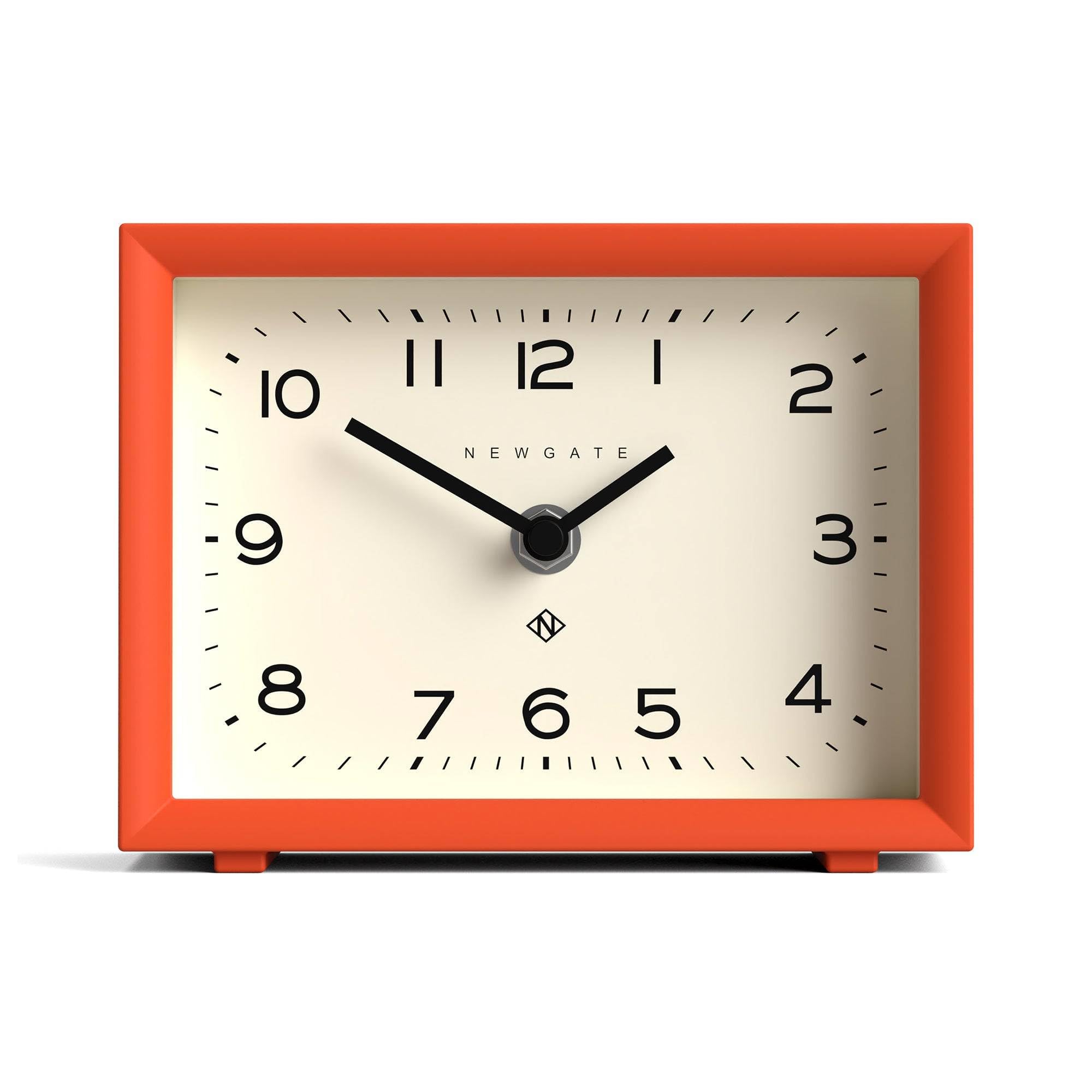 NEWGATE® Henry Desk Clock | Contemporary Rectangular Design | Pumpkin Orange | Easy to Read nunbers | Modern Style for Desk, Table top, Shelf or Bedside