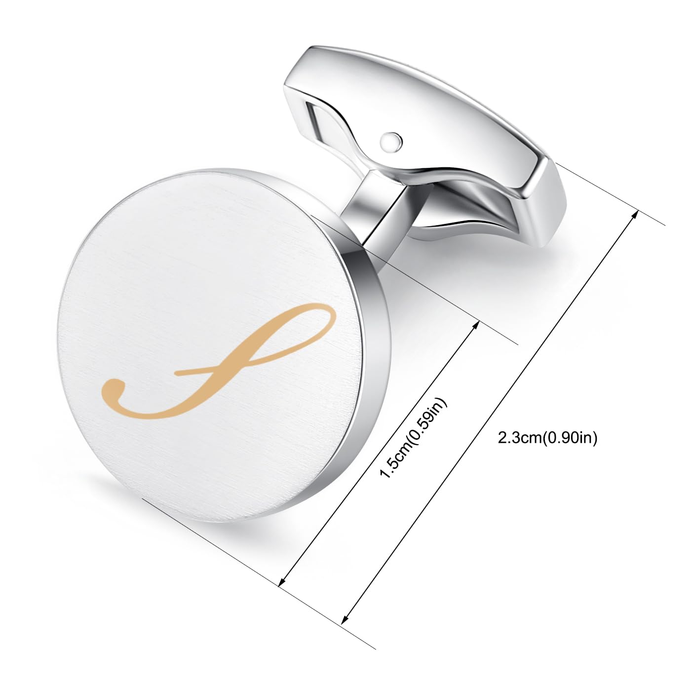 HONEY BEAR Gemelli & Fermacravatta Uomo con Iniziali Alfabeto Lettera per Camicia Matrimonio Commercio Regalo,Argent 5.4cm