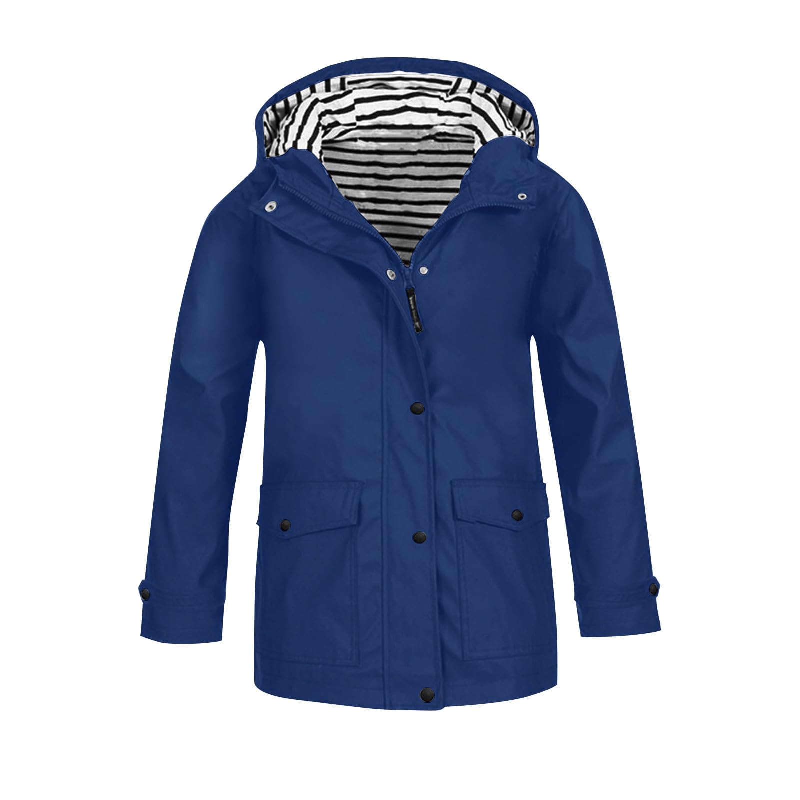 Generisch Veste de pluie pour enfant - Imperméable - Avec capuche - Coupe-vent - Respirante - Poncho de pluie avec fermeture éclair - Poche - Veste de mi-saison légère - Pour fille et garçon