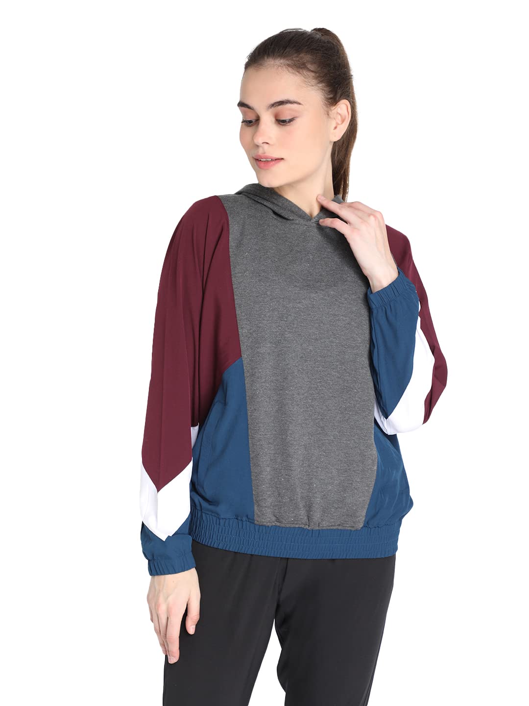 CHKOKKO Polyester Women Stylish Winter Full Sleeves Hooded Standard Length Hoodie