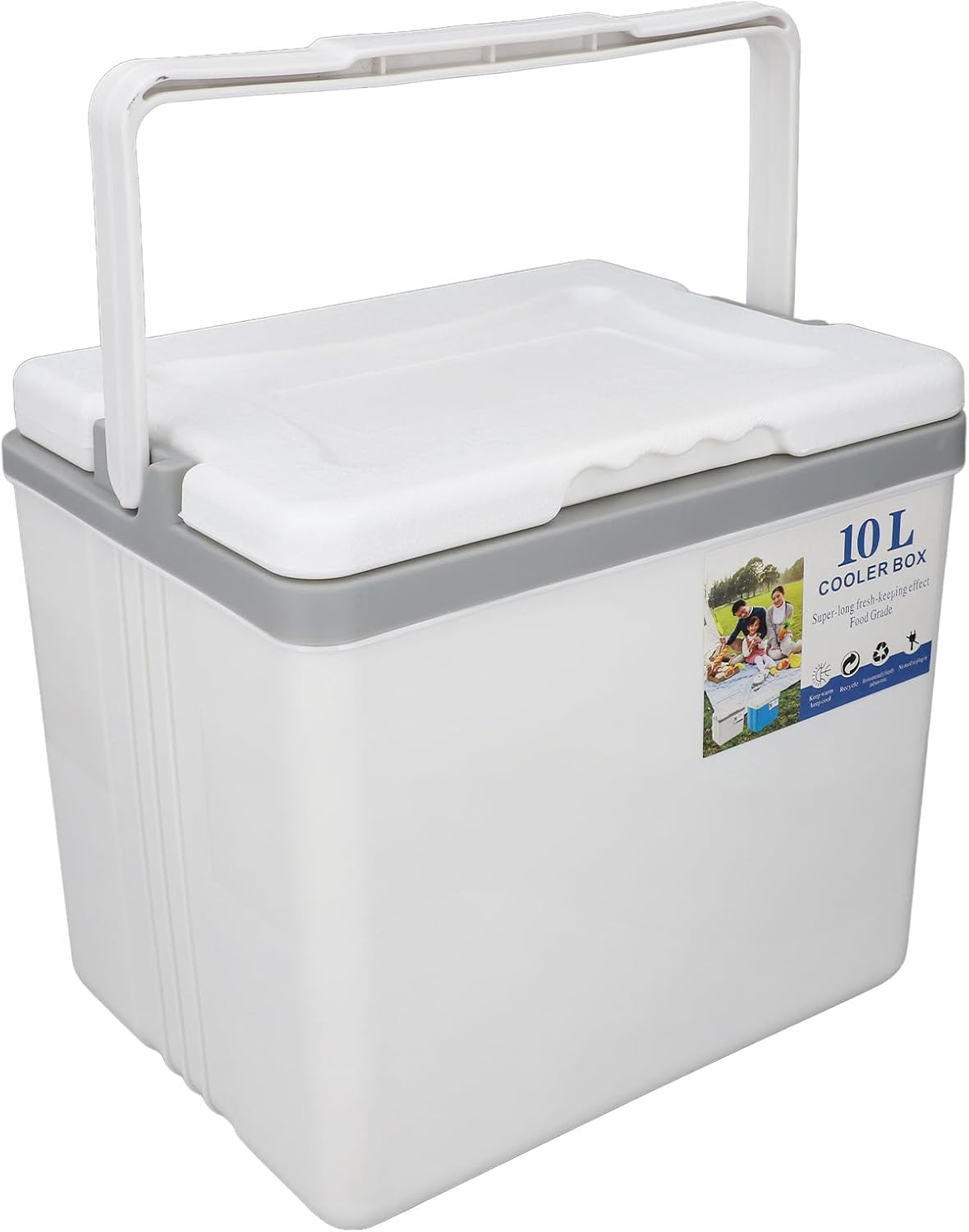 10L Insulated Cooler Box with Handle for Camping, Fishing, and Picnic Use - Lightweight and Multipurpose Storage Solution