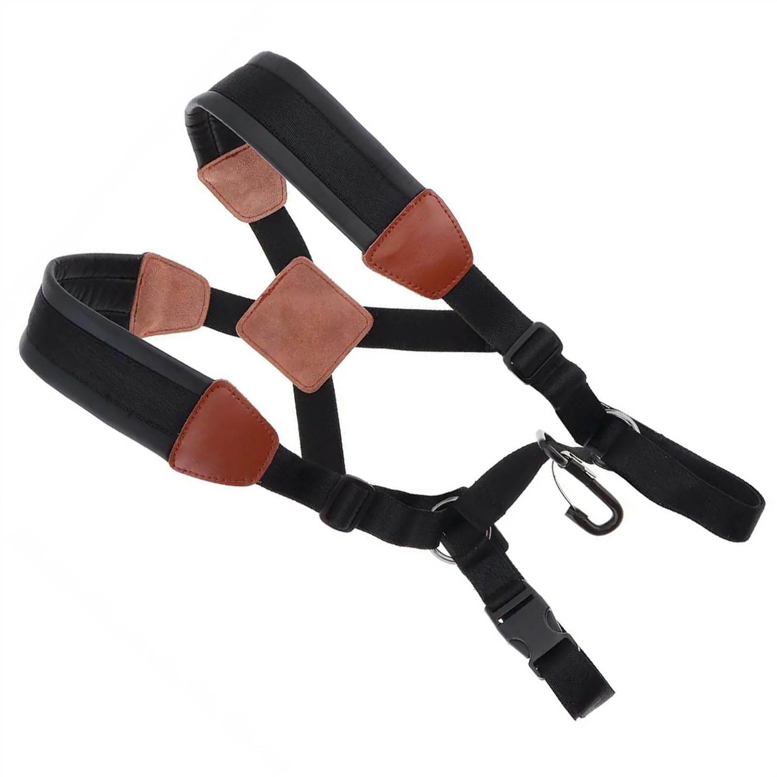 Skórzane Podwójne Paski Do Saksofonu Na Ramię Ze Stalowym Haczykiem Do Wysokich Części Saksofonu Altowego Tenorowego Akcesoria do Saksofonu Części (Color : M)