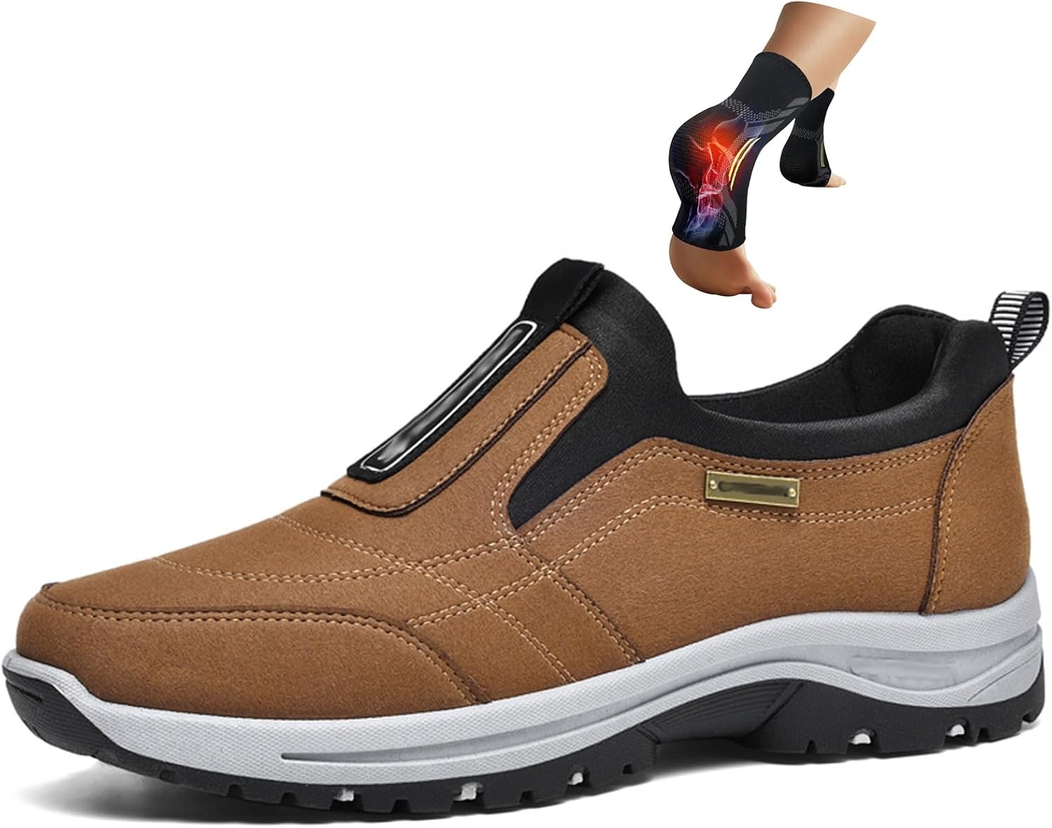 Men's Hiking Shoes,Waterproof,Breathable,Supportive & Great for Outdoor Activities(Brown,7US)