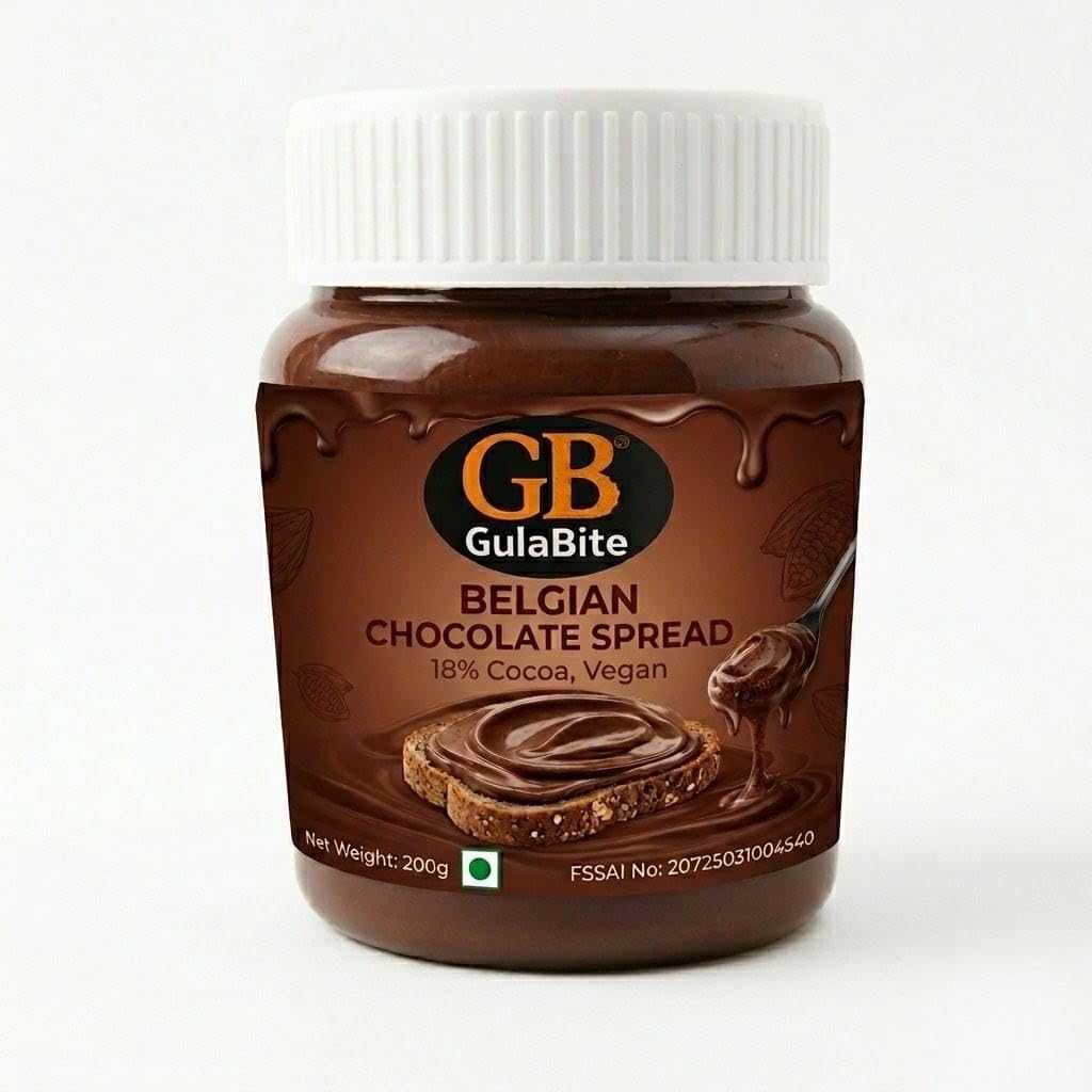 GulaBite Belgian Chocolate Spread 18% Cocoa - 200g | Rich & Creamy | Perfect for Bread, Pancakes & Desserts |-image-18