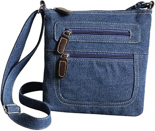 Zippered Crossbody Bag Denim Crossbody Bag 1pc Shoulder Bag Solid Color Casual Denim Square Pouch Storage Bag Shoulder Pouch Crossbody Bag for Woman Casual Shoulder Bag Denim Bag
