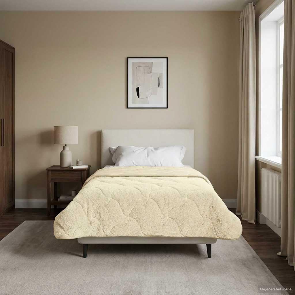 Couette toutes saisons légère pour l'hiver et l'été crème