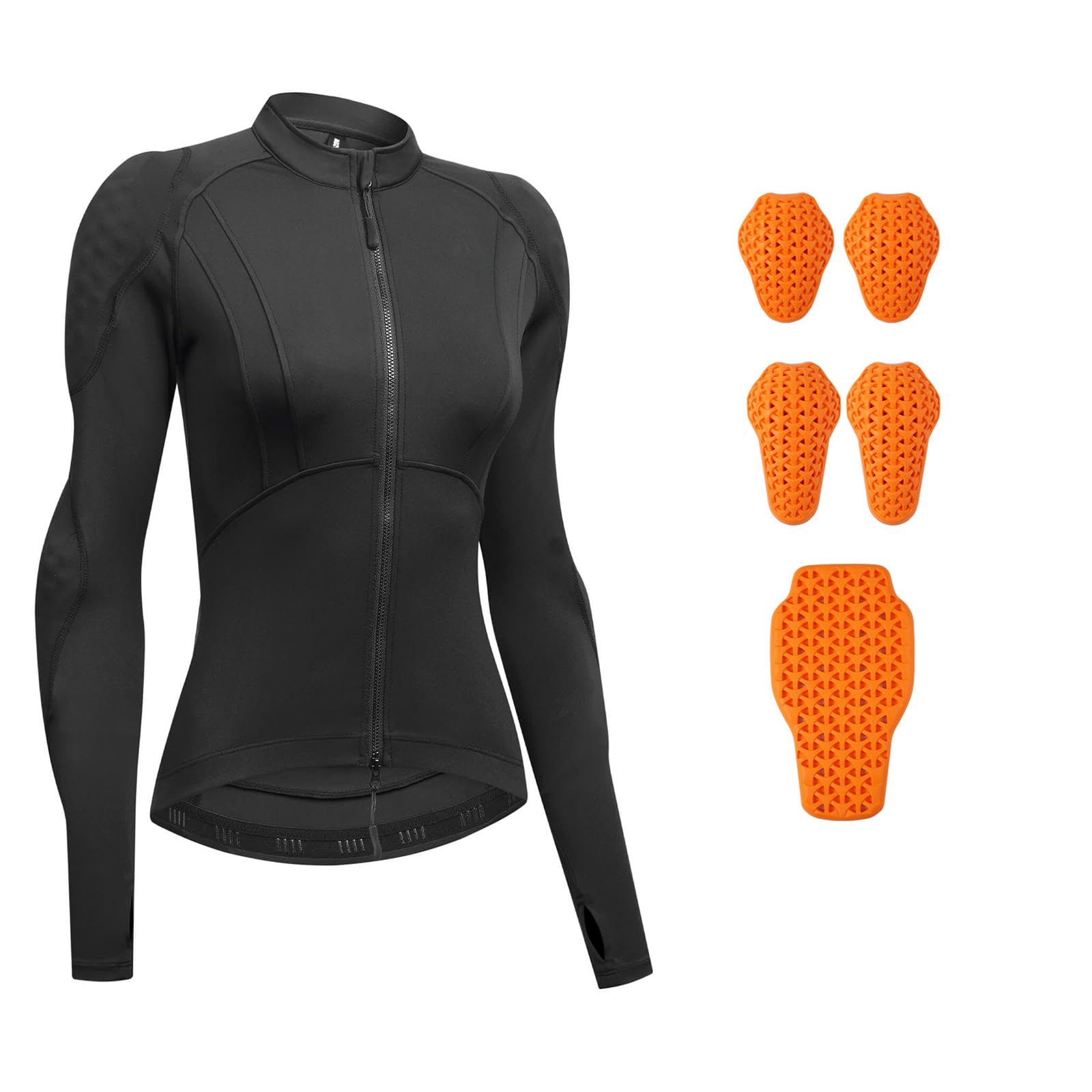 XFNWT Atmungsaktive Damen-Motorradjacke aus Mesh für warmes Wetter, CE-geprüftes Schutzshirt mit herausnehmbaren Protektoren, leichte Polsterung für Straßenfahrten und Pendeln unter