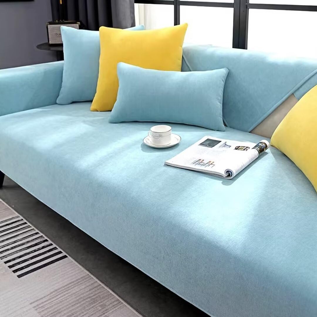 GOFOHIMI Soft Chenille Sofa Cover, Funny Fuzzy Uk Sofa Cover, Couch Covers, Sofa Protector, Chenille Fabric Furniture Protector Sofa Cover, Settee Covers, Herringbone Chenille Sofa Cover