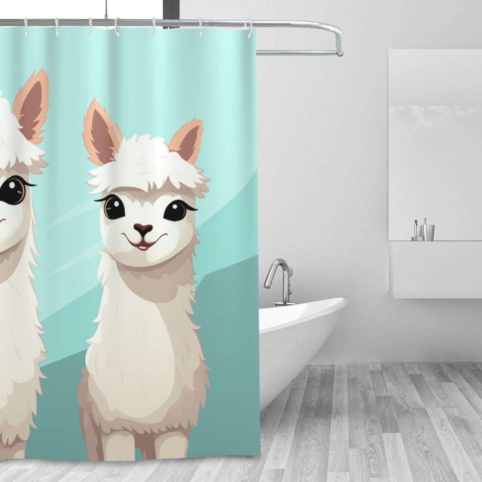 Rideau de douche moderne minimaliste blanc de haute qualité avec 12 œillets