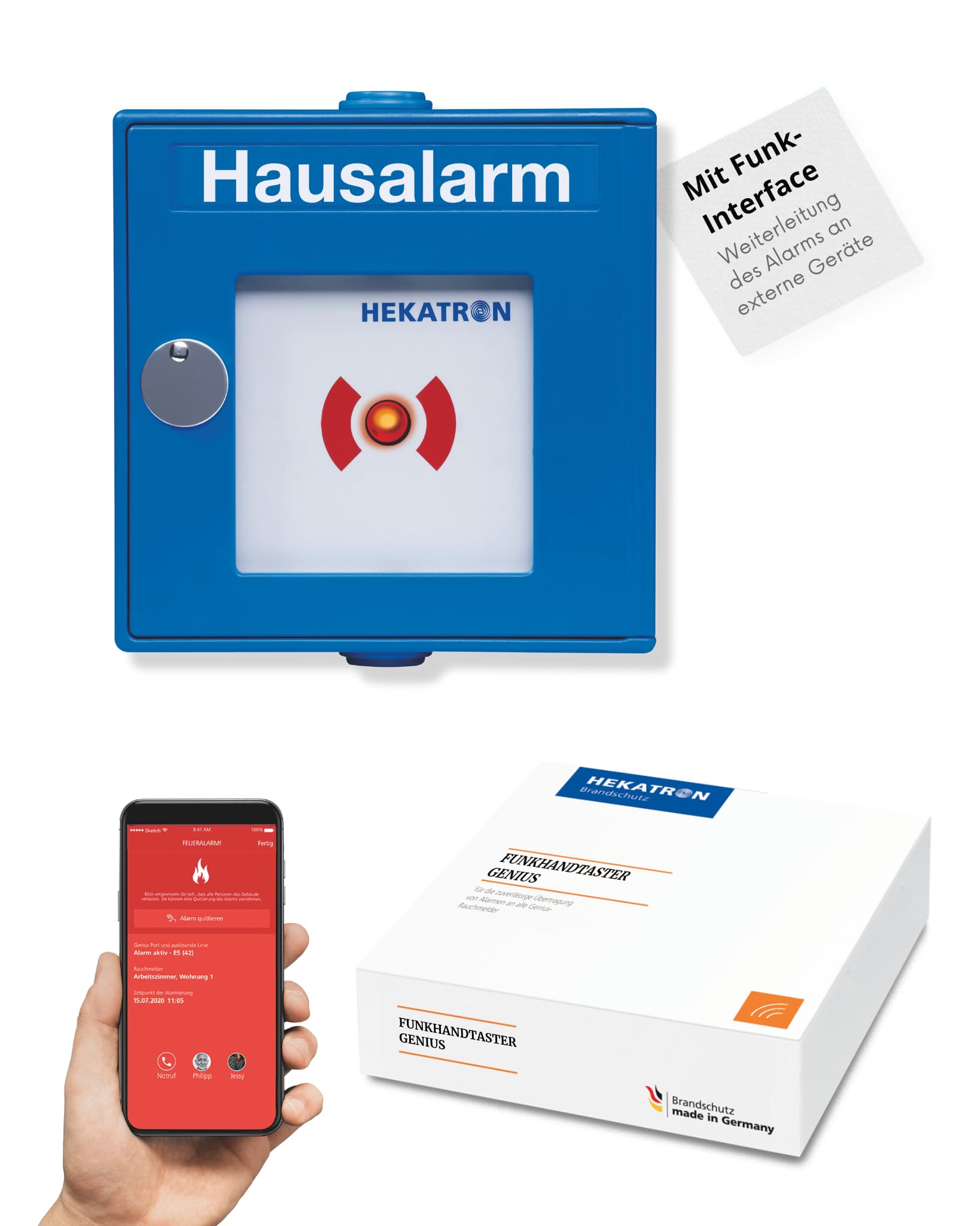 Hekatron Genius - Pulsador inalámbrico para detectores de Humo Hekatron Genius Plus X