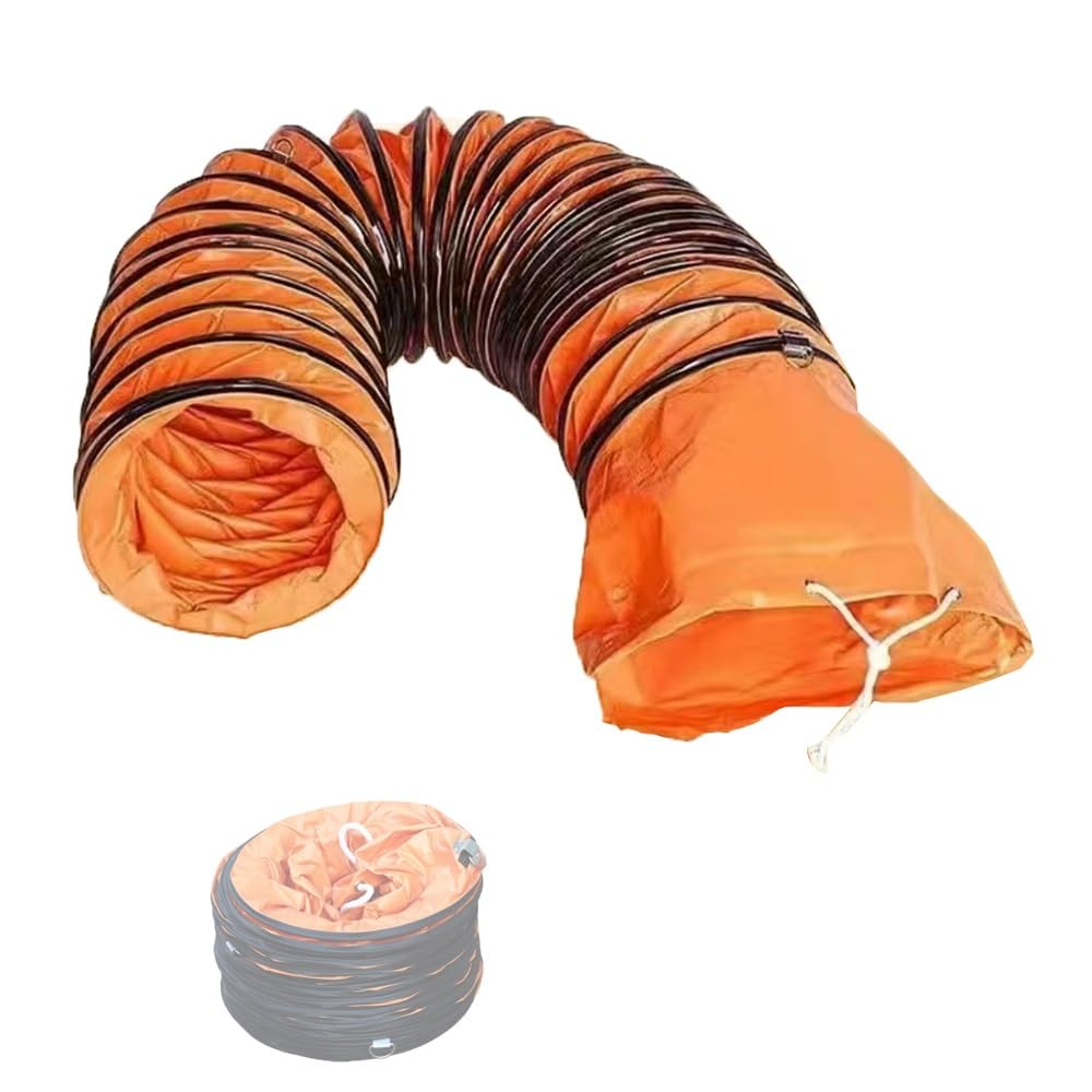 Tubo Di Ventilazione Flessibile Condotto Di Ventilazione 300mm 400mm 600mm Tubo Di Scarico In PVC Tubo Di Aspirazione Aria Con Anello A D E Corde Regolabili(2m/6.6ft,150mm/5.9in)