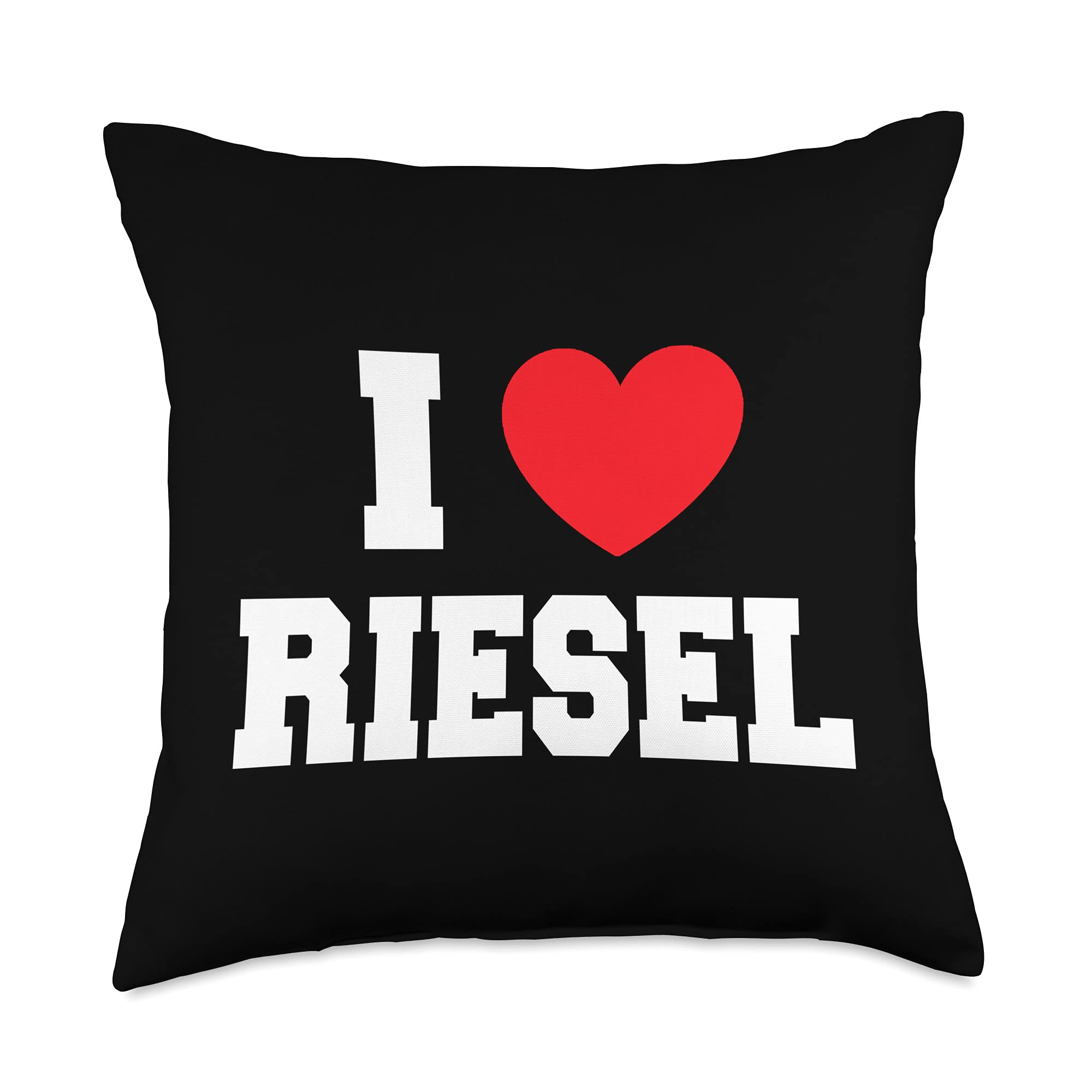 I Love Riesel Throw Pillow, 18x18, Multicolor