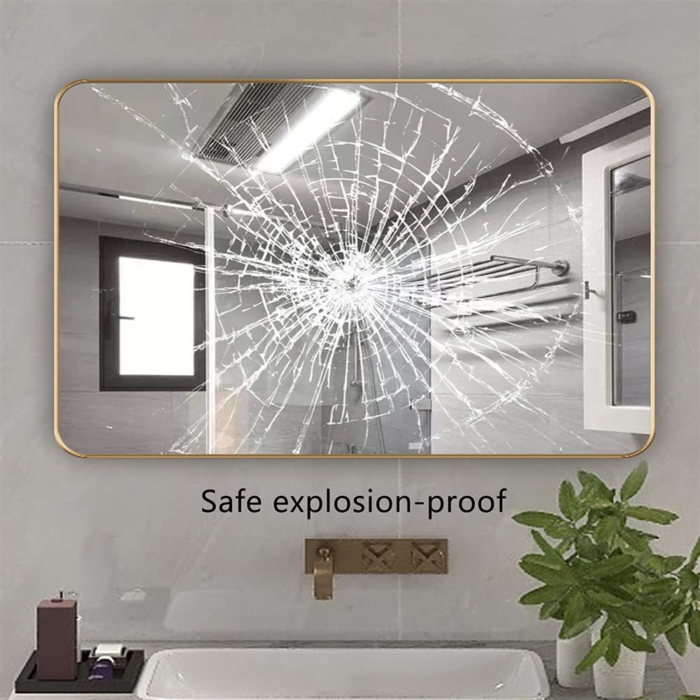 LIGUOYI Spiegel Rechteckig, Aluminiumlegierungs Rahmen Wand-Spiegel, 50×7 cm Moderner Badezimmerspiegel, Vertikale Und Horizontale Aufhängung, Für Wohnzimmer Badezimmer Flur Und Ankleideraum