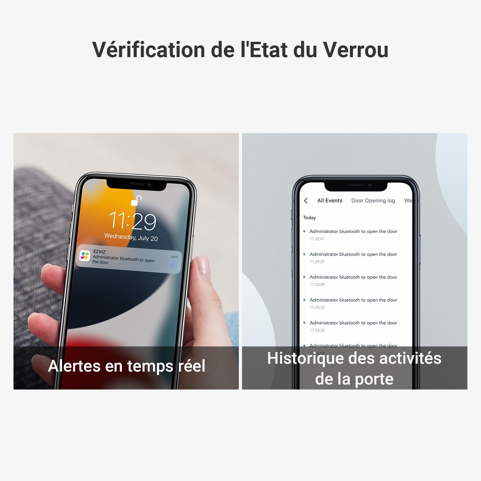 EZVIZ DL01PRO Smart Lock avec Clavier Multifonctionnel et A3 Passerelle Domestique, Serrure Connectée Bluetooth accès à distance sans Clé