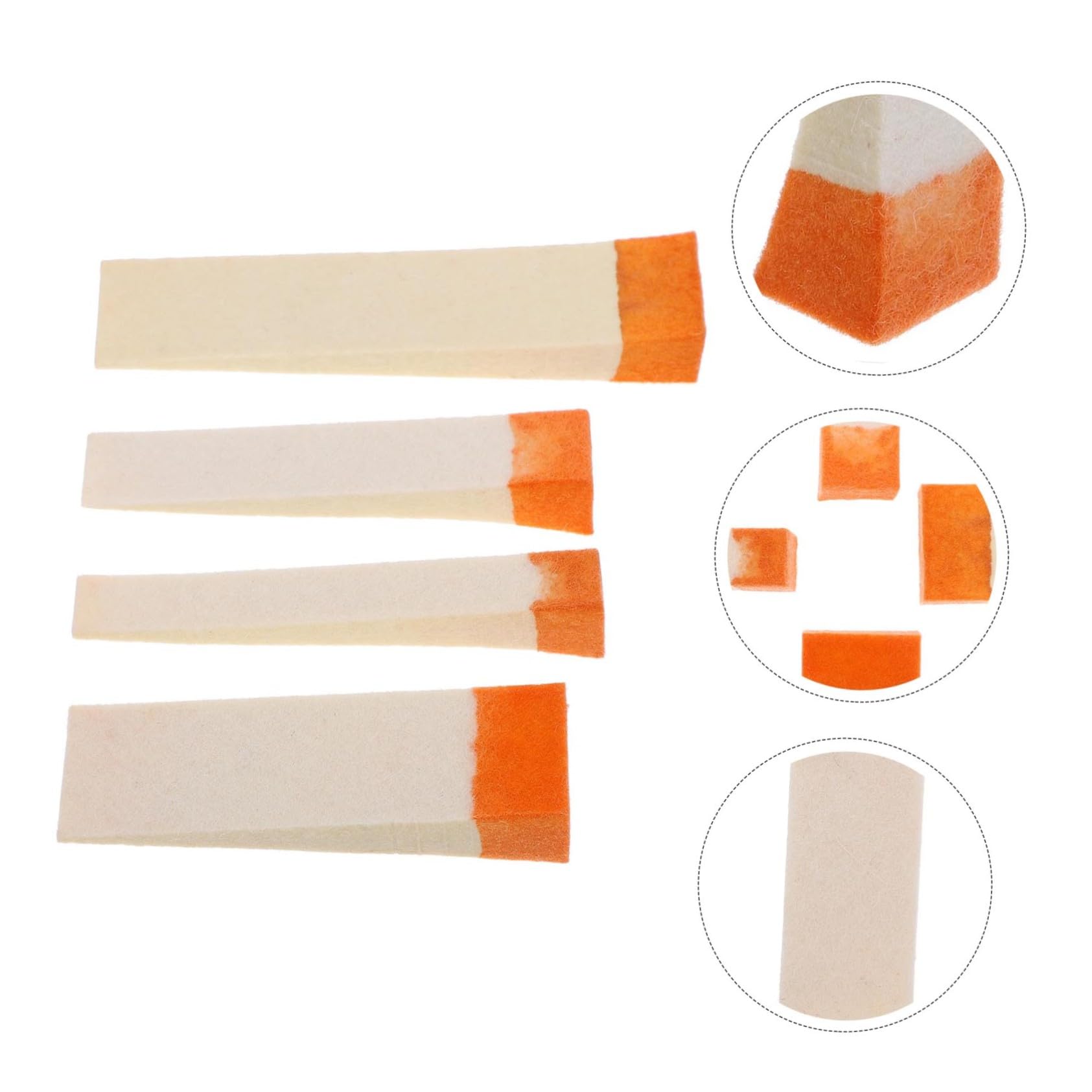 Kit de 4 Cuñas de Lana Naranja para Afinación de Pianos, Accesorios Prácticos Uso Conveniente para Cuerdas de Piano