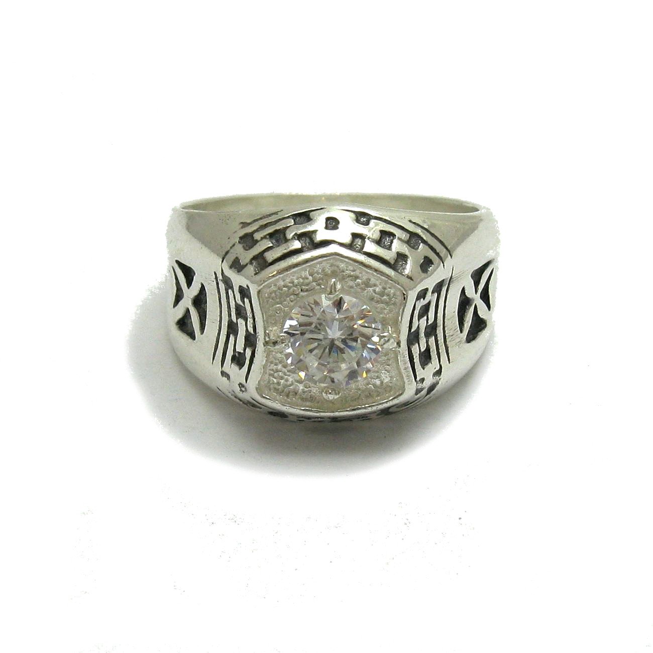 Anillo de plata para hombre con CZ sólido 925 R000936 Empress